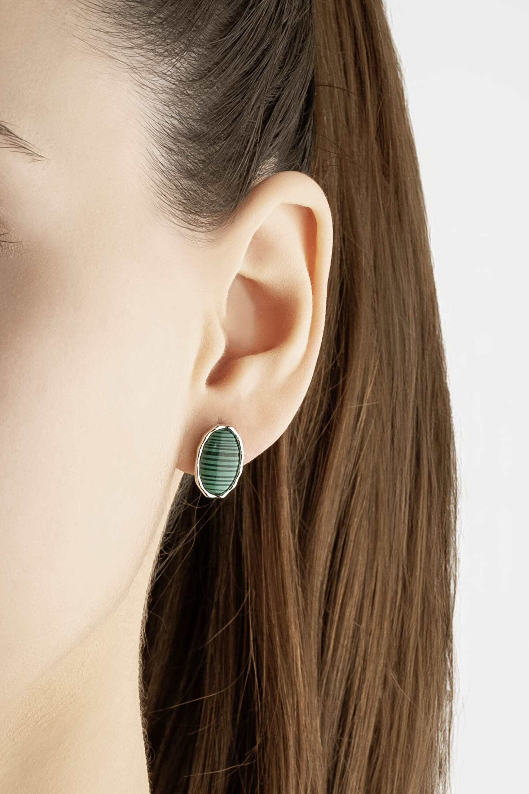 Mirror 18 Ayar Beyaz Altın Kaplama Gümüş Küpe - 2