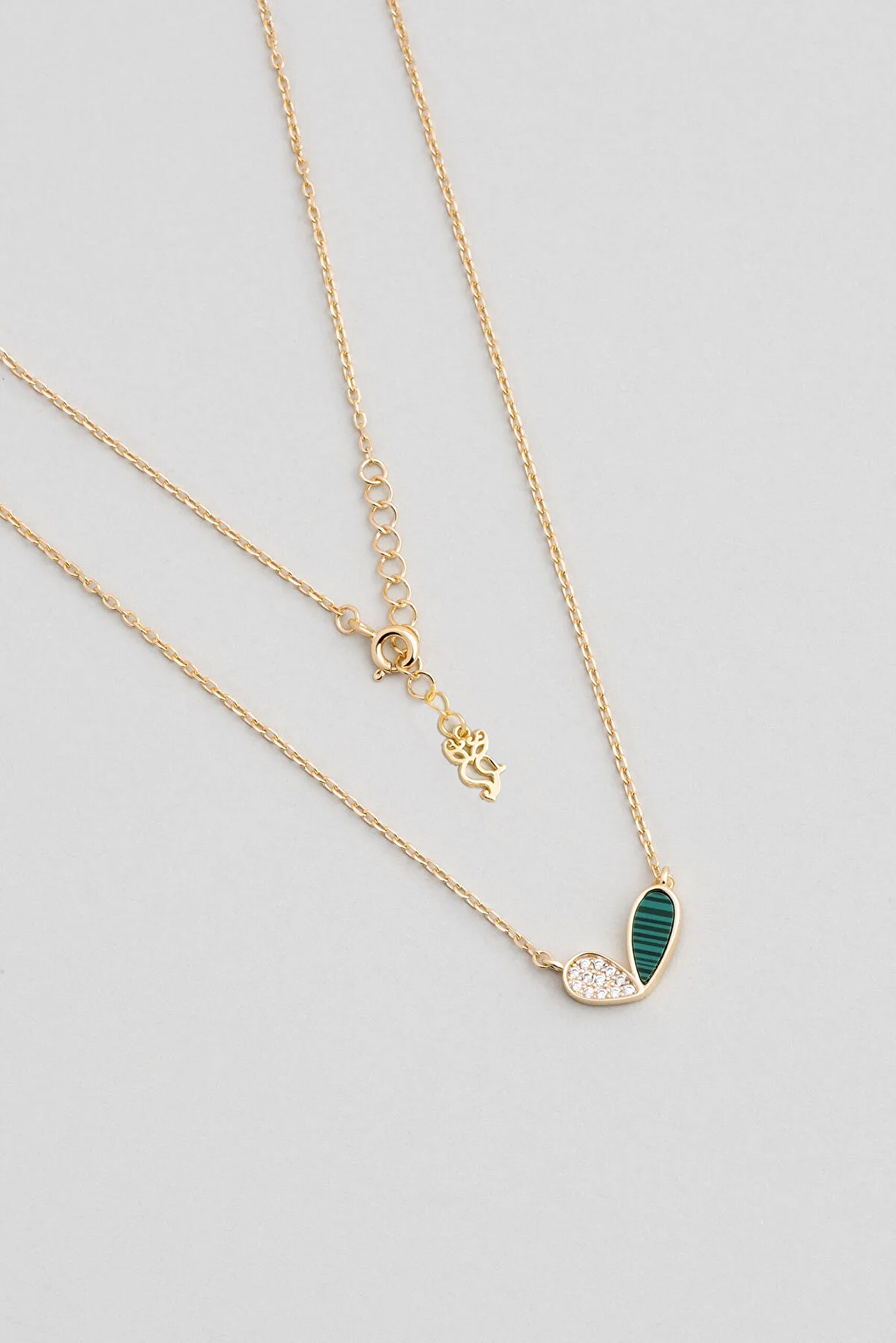 ⁠ Lucky 18 Ayar Sarı Altın Kaplama 45 Cm Gümüş Sedef Kolye_0}