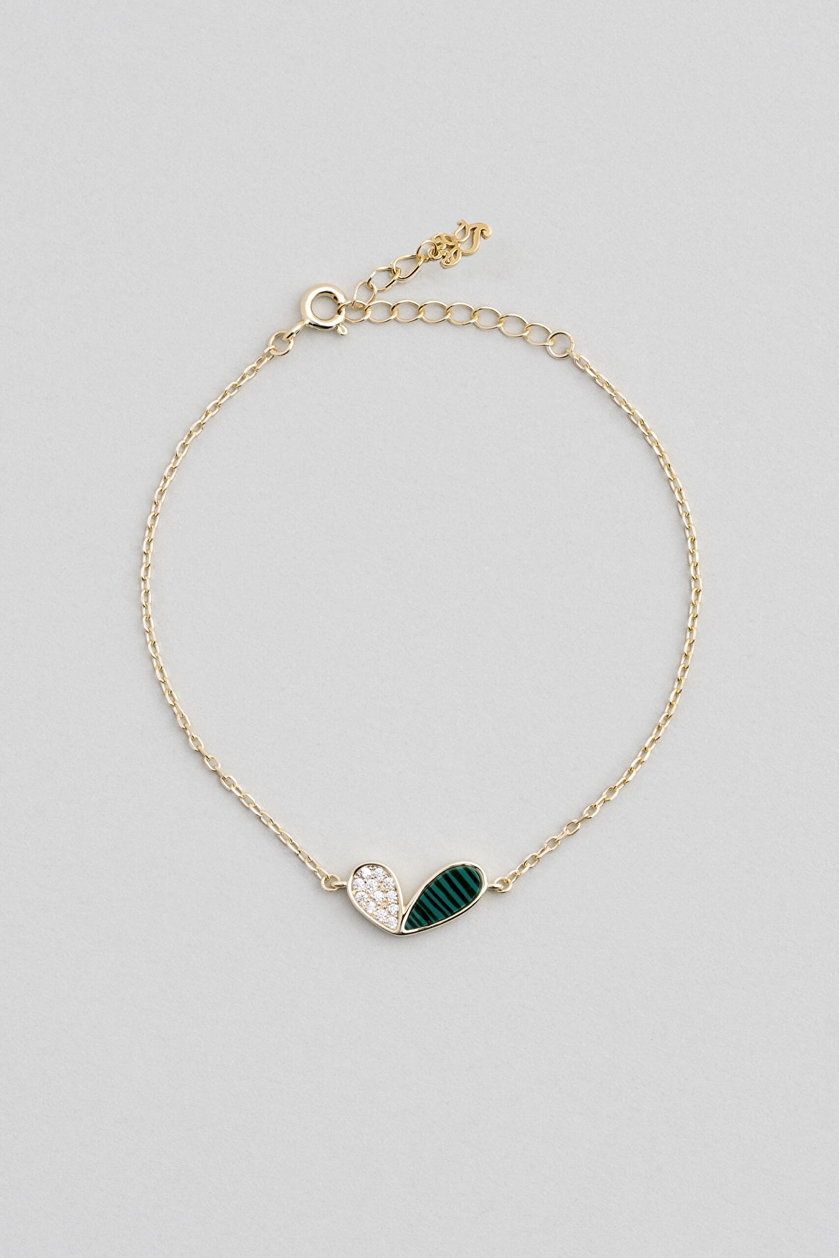 Lucky 18 Ayar Sarı Altın Kaplama 20 Cm Gümüş Bileklik