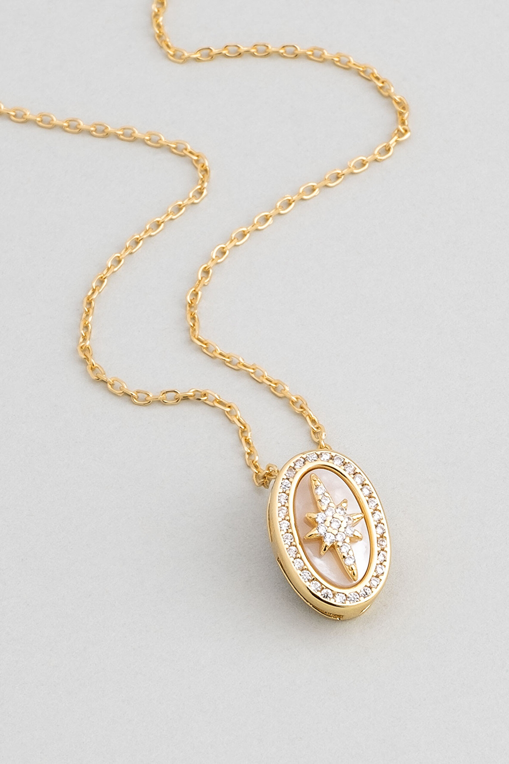 ⁠ Mirasın İzinde 18 Ayar Sarı Altın Kaplama 45 Cm Gümüş Yıldız Kolye_3}