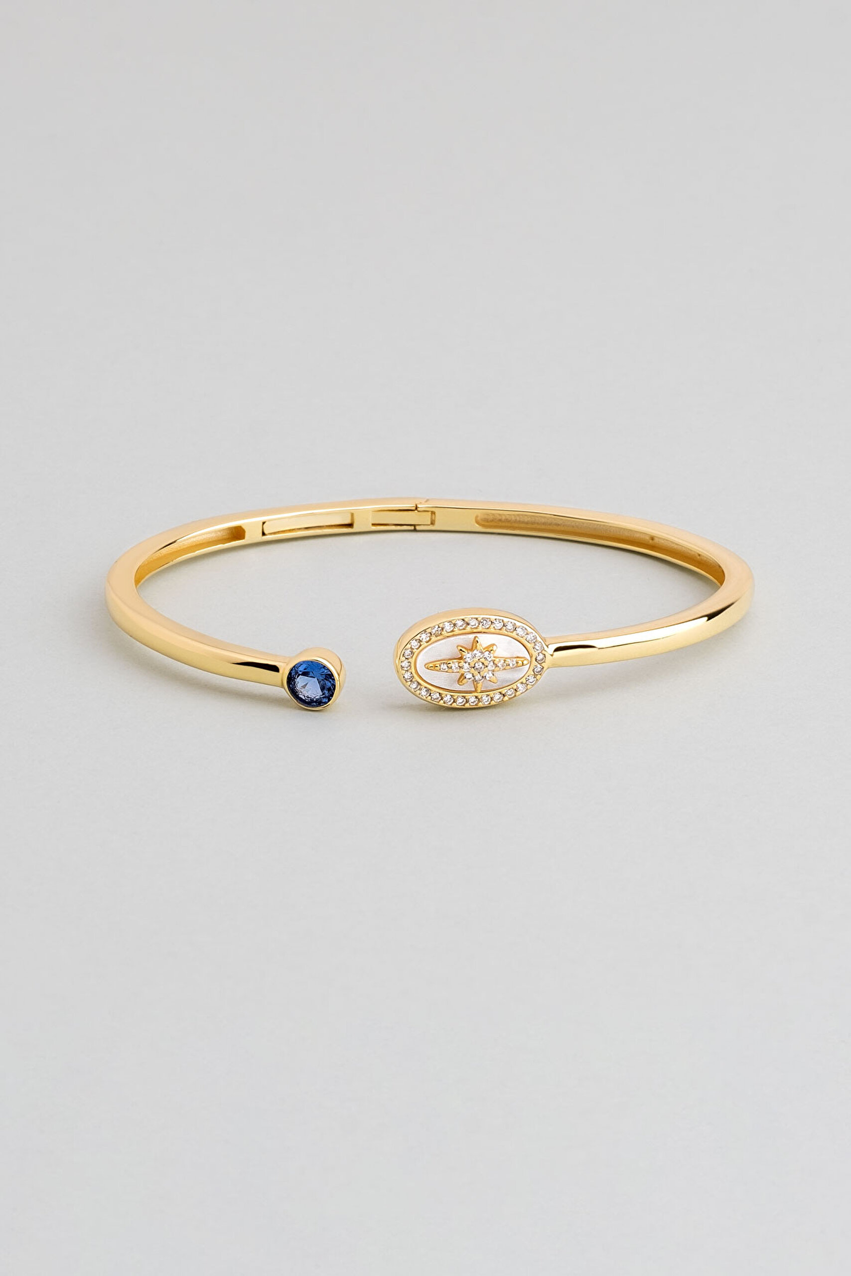 ⁠ Mirasın İzinde 18 Ayar Sarı Altın Kaplama Gümüş Kelepçe Bileklik_0}