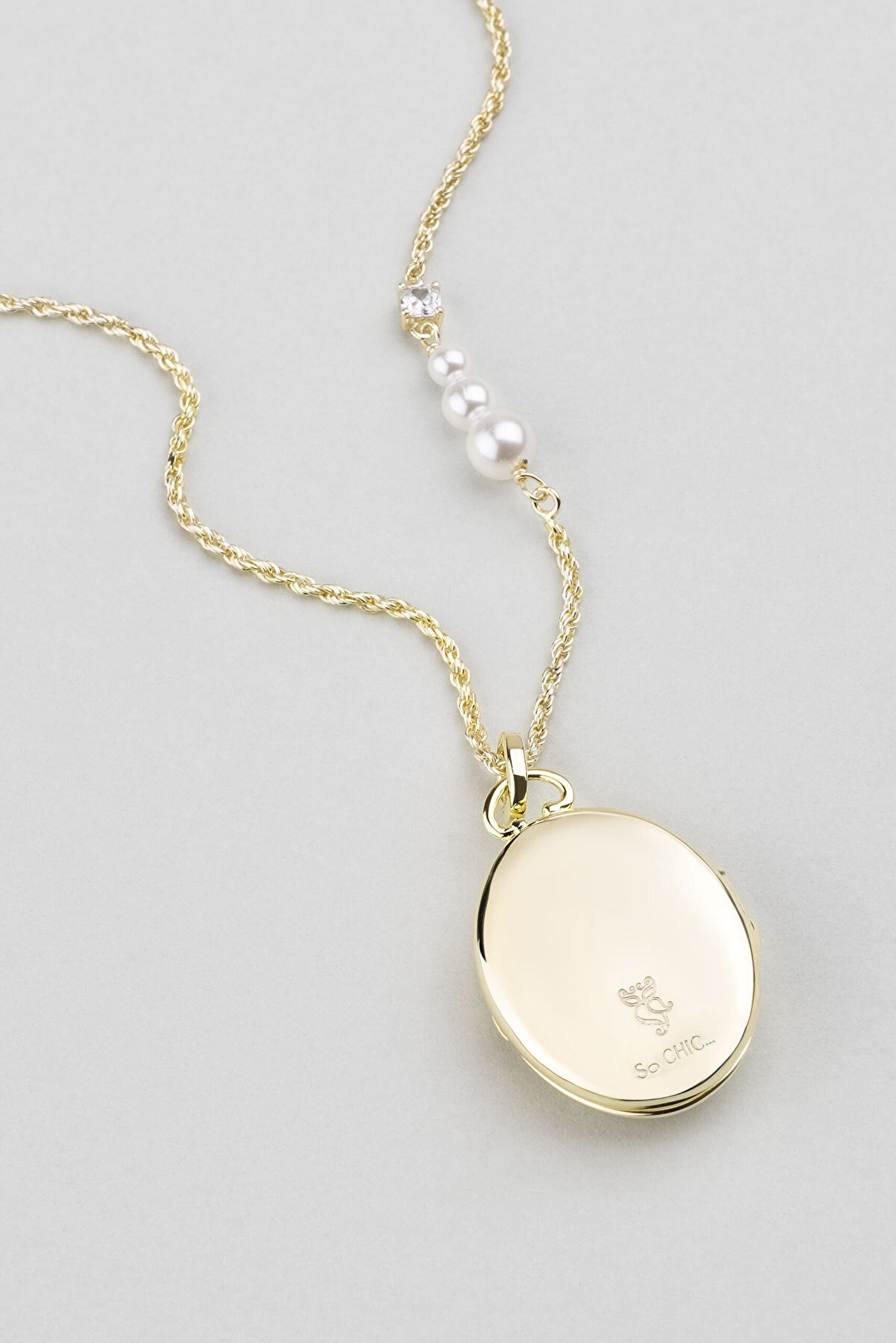 Sonsuz Miras 18 Ayar Sarı Altın Kaplama 55 Cm Gümüş Ay Kolye - 5