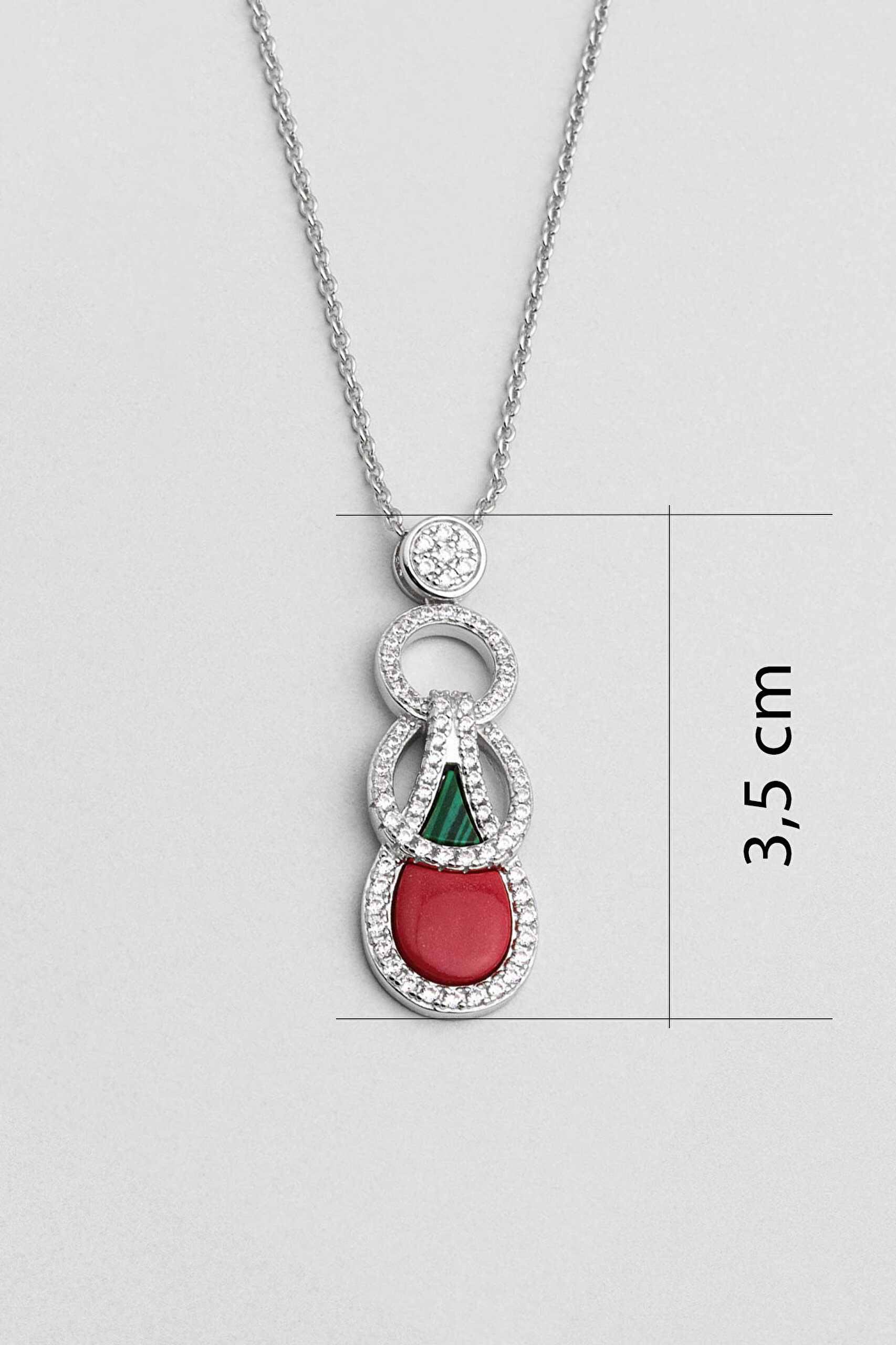 ⁠ Dejavu 18 Ayar Beyaz Altın Kaplama 45 Cm Gümüş Mercan Kolye_2}