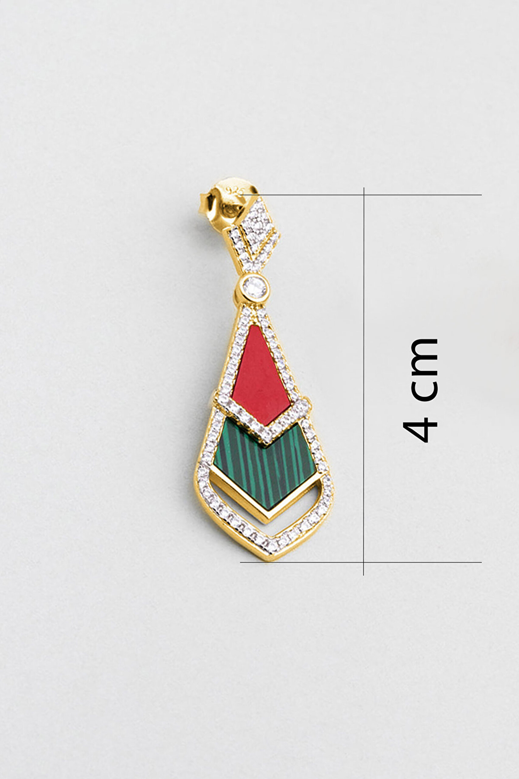 ⁠ Balance 18 Ayar Sarı Altın Kaplama Gümüş Tasarım Küpe_2}