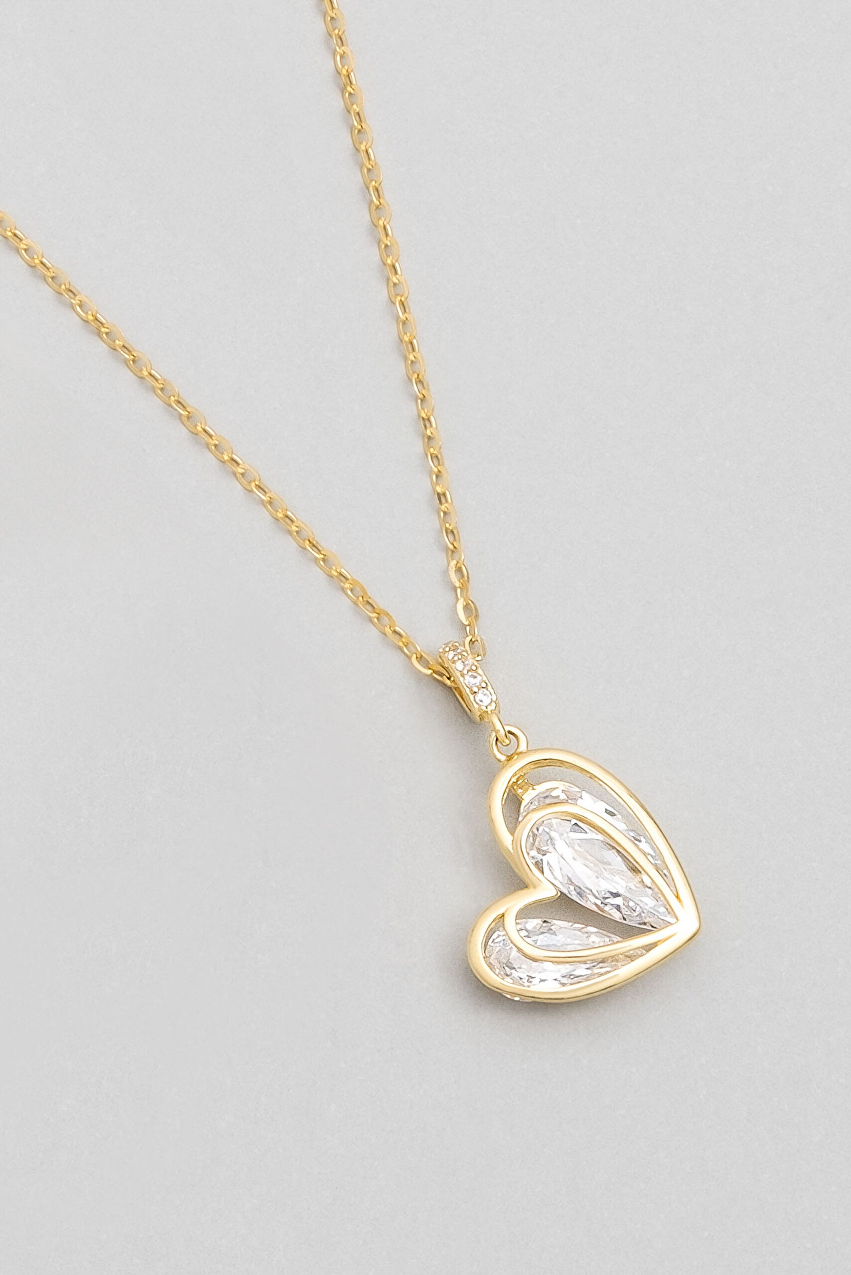 ⁠ Kalp Dokunuşu 18 Ayar Sarı Altın Kaplama Gümüş Seti_6}