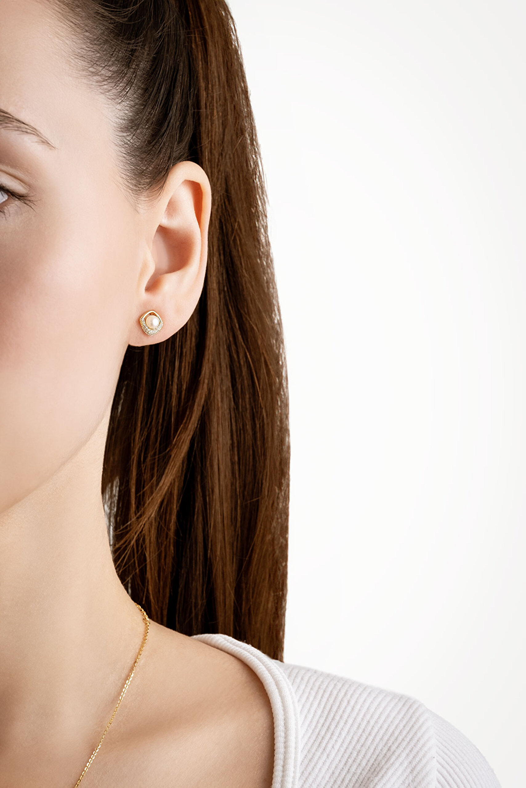 ⁠ İnci Zarafeti 18 Ayar Sarı Altın Kaplama Gümüş Seti_7}