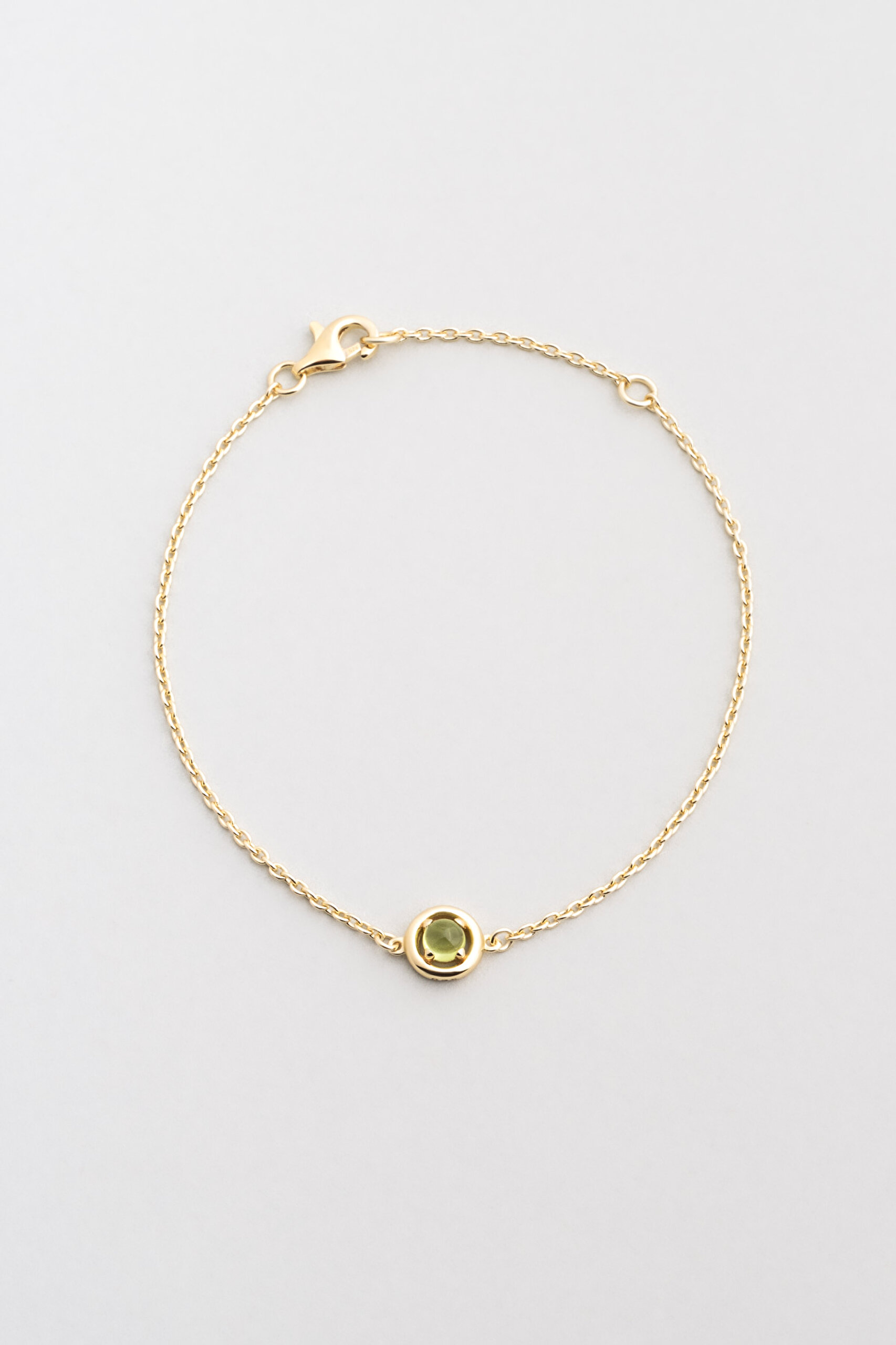 ⁠ Peridot Serüveni 18 Ayar Sarı Altın Kaplama 19 Cm Gümüş Bileklik_0}