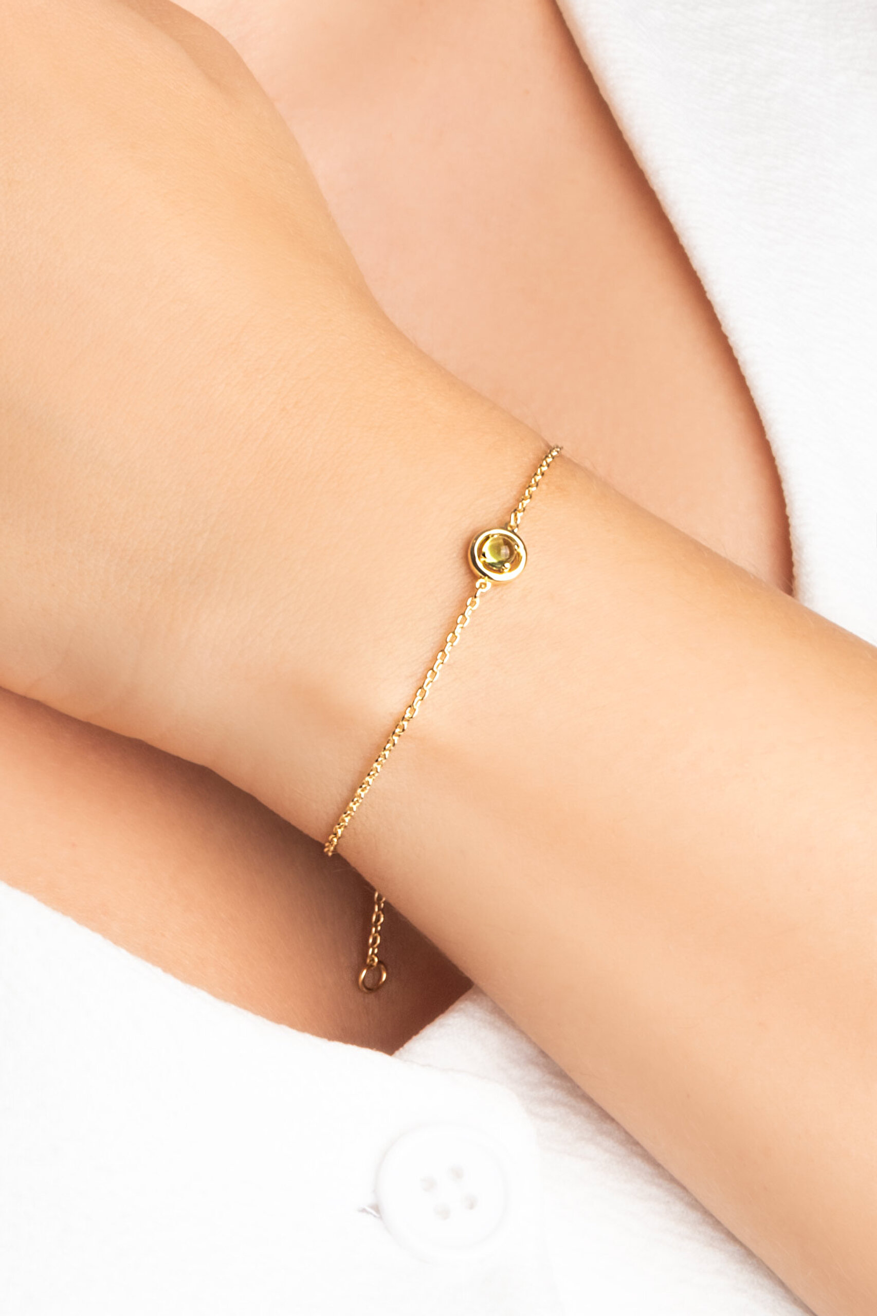 ⁠ Peridot Serüveni 18 Ayar Sarı Altın Kaplama 19 Cm Gümüş Bileklik_3}