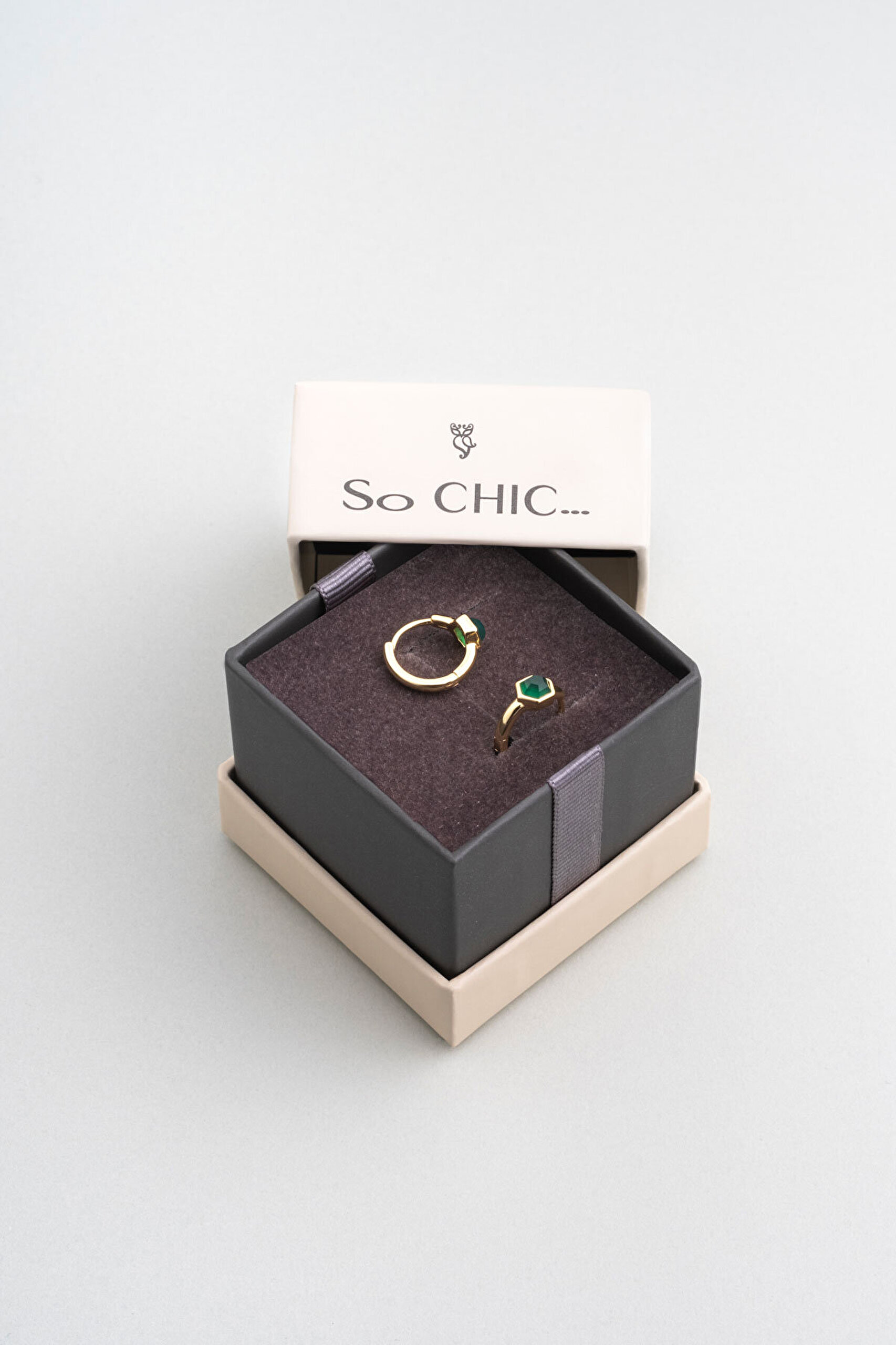 Kalsedon Masalı 18 Ayar Sarı Altın Kaplama Gümüş Küpe - 3