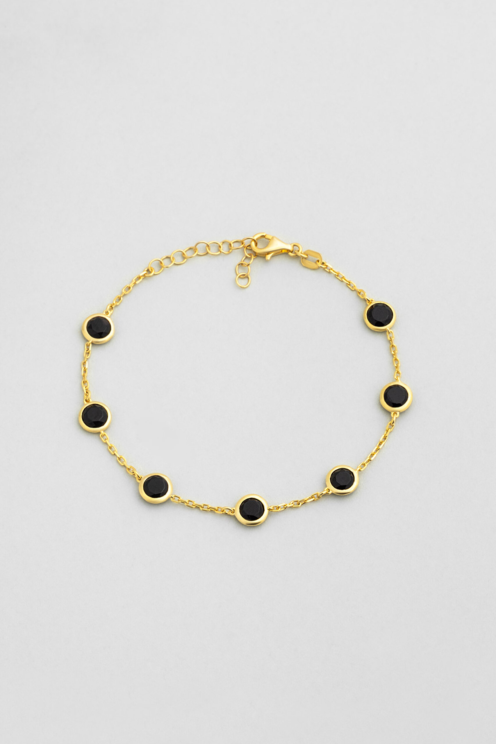 ⁠ Glowy 18 Ayar Sarı Altın Kaplama 19 Cm Gümüş Bileklik_0}