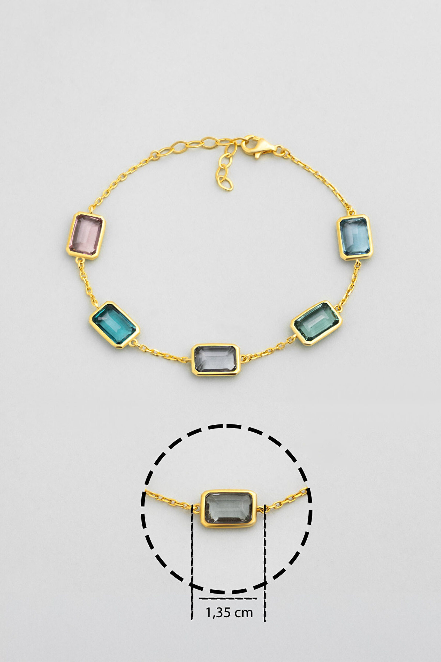 ⁠ Chromony 18 Ayar Sarı Altın Kaplama 20 Cm Gümüş Bileklik_2}