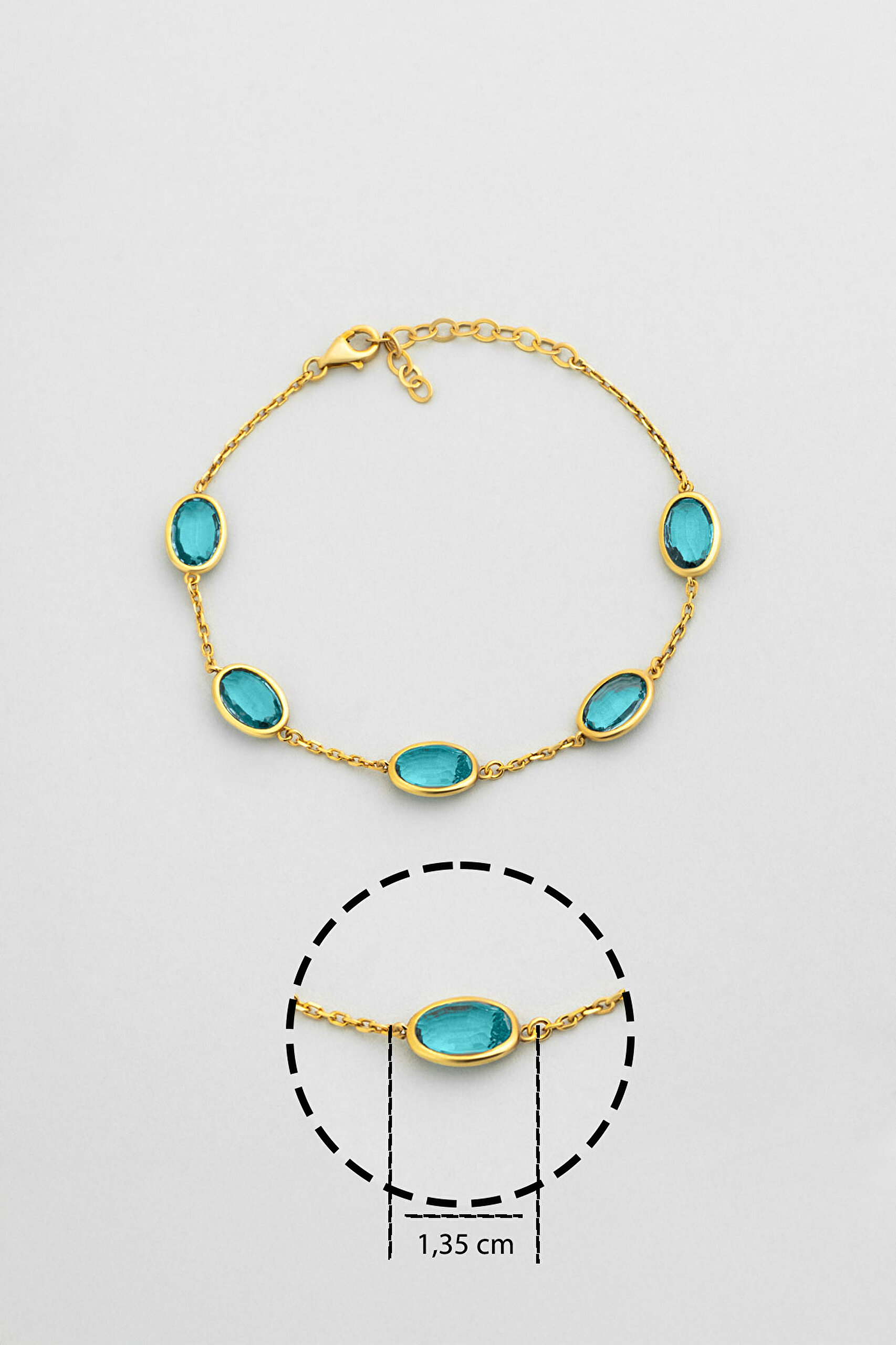 ⁠ Harmony 18 Ayar Sarı Altın Kaplama 20 Cm Gümüş Bileklik_2}