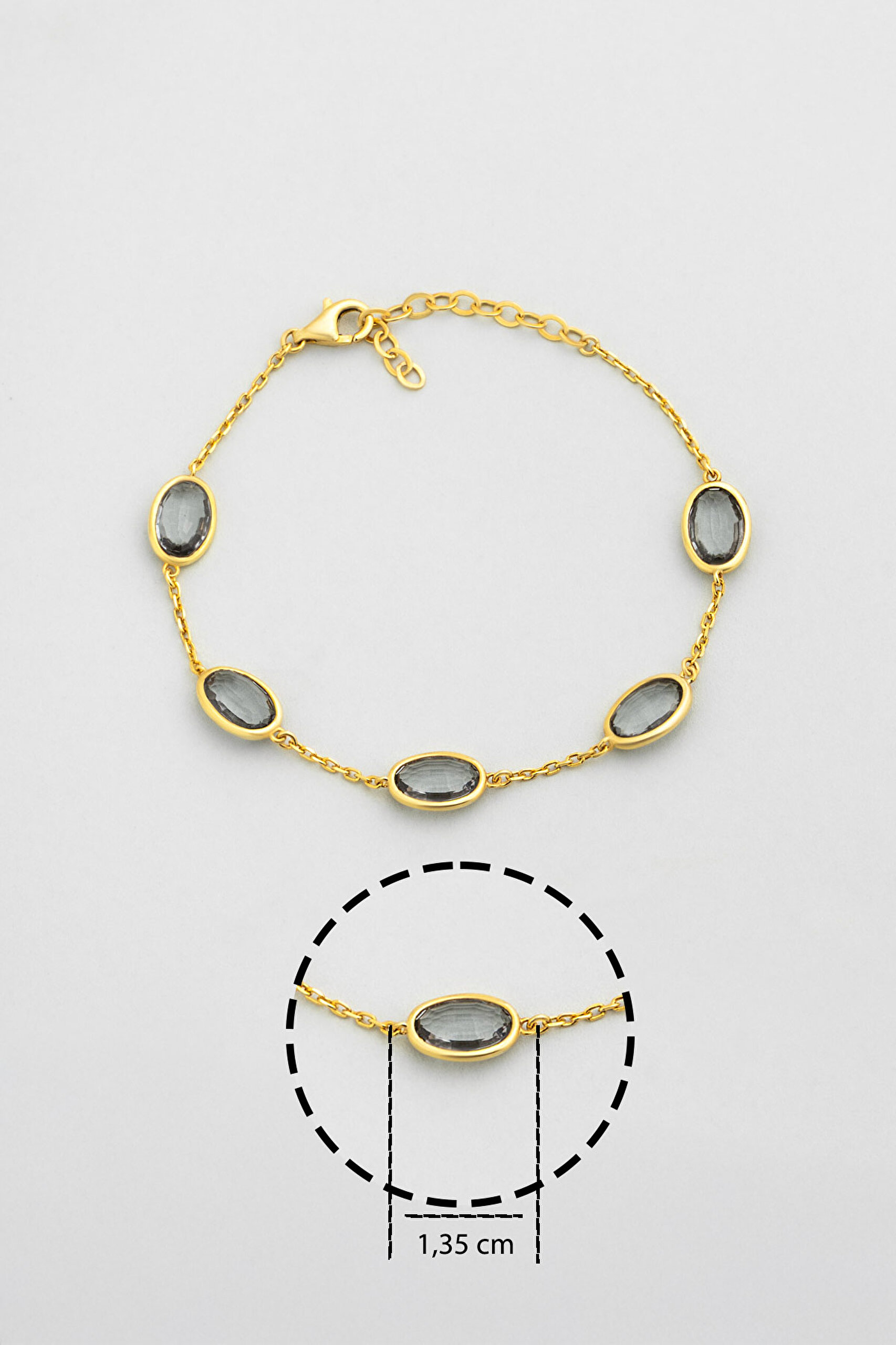 ⁠ Harmony 18 Ayar Sarı Altın Kaplama 20 Cm Gümüş Bileklik_2}