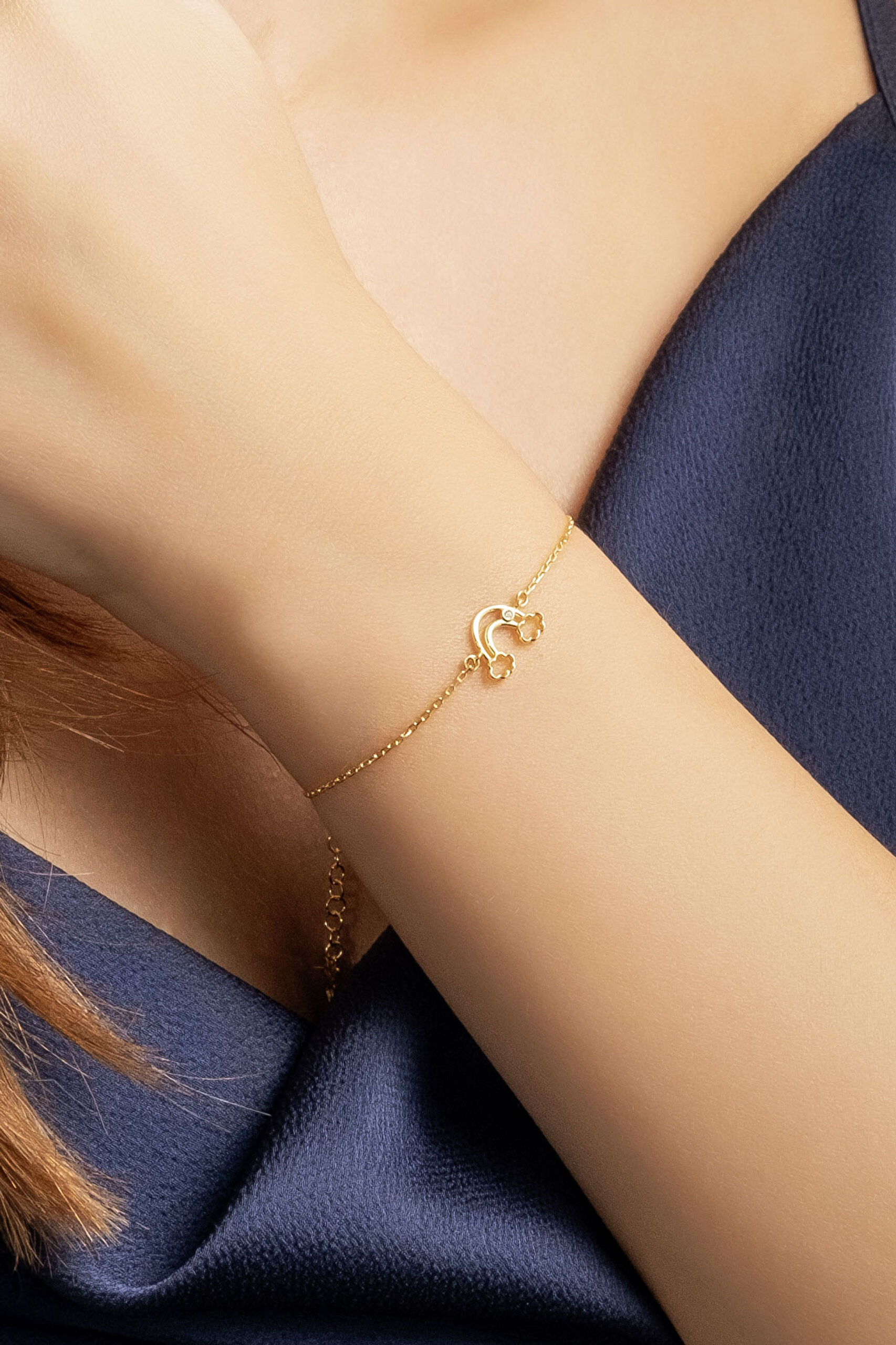 ⁠ Gökkuşağı 18 Ayar Sarı Altın Kaplama 20 Cm Gümüş Bileklik_3}