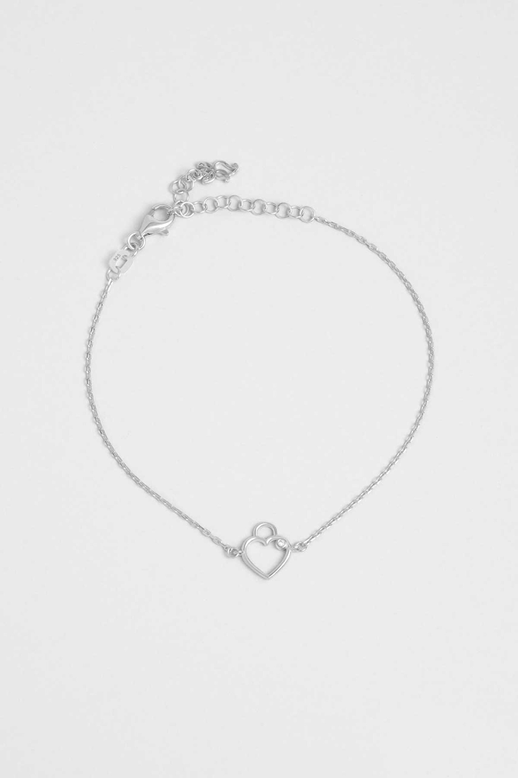 ⁠ İlk Aşk 18 Ayar Beyaz Altın Kaplama 19 Cm Gümüş Bileklik_0}