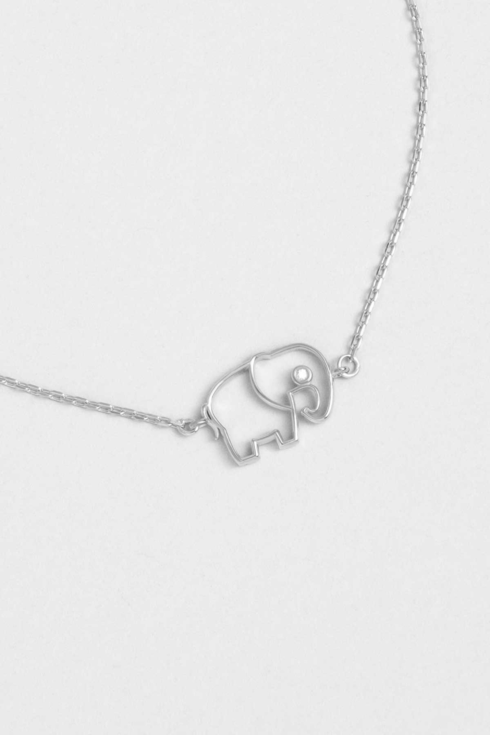 ⁠ Bilge Fil 18 Ayar Beyaz Altın Kaplama 20 Cm Gümüş Bileklik_1}