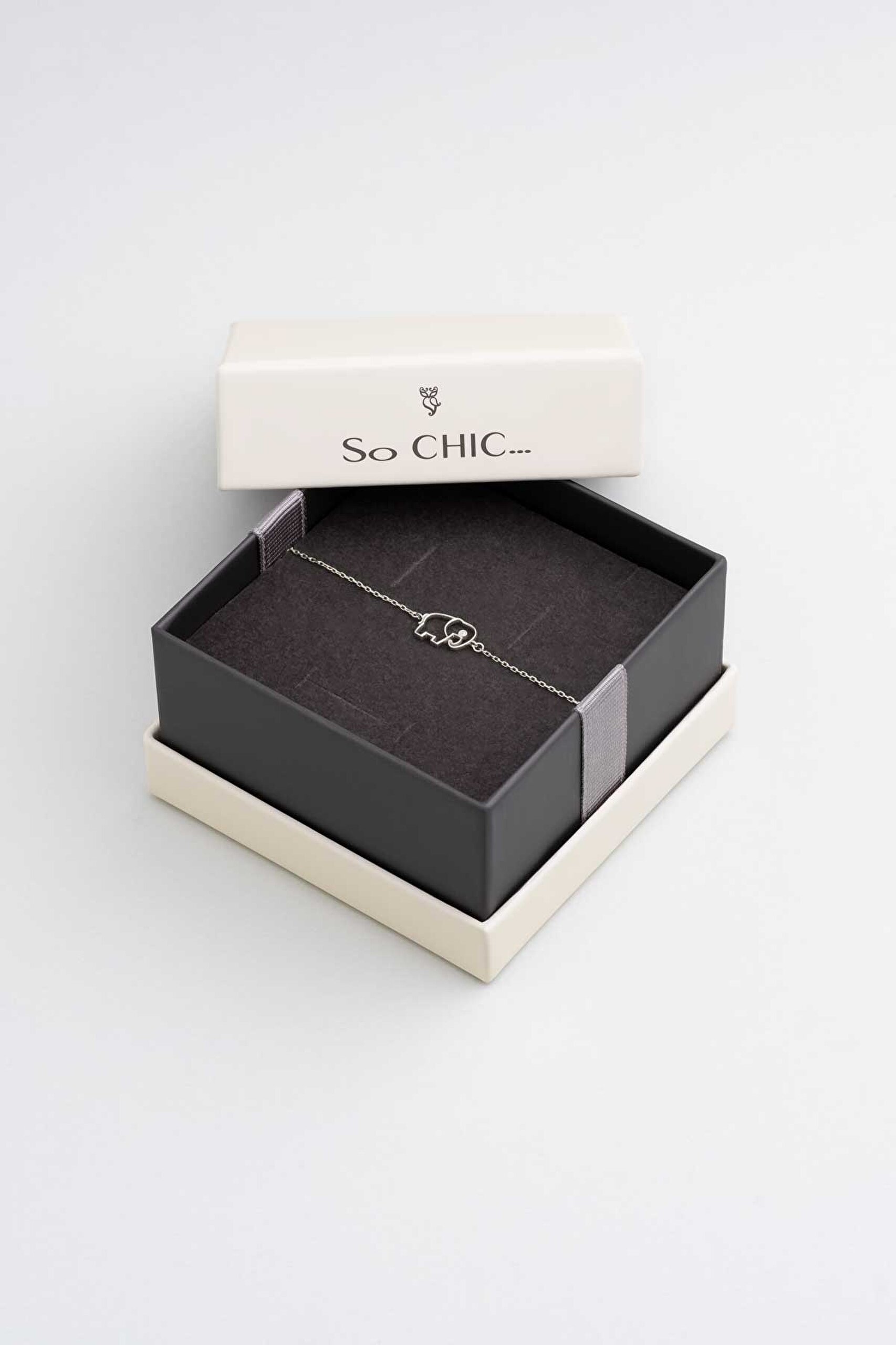 ⁠ Bilge Fil 18 Ayar Beyaz Altın Kaplama 20 Cm Gümüş Bileklik_4}