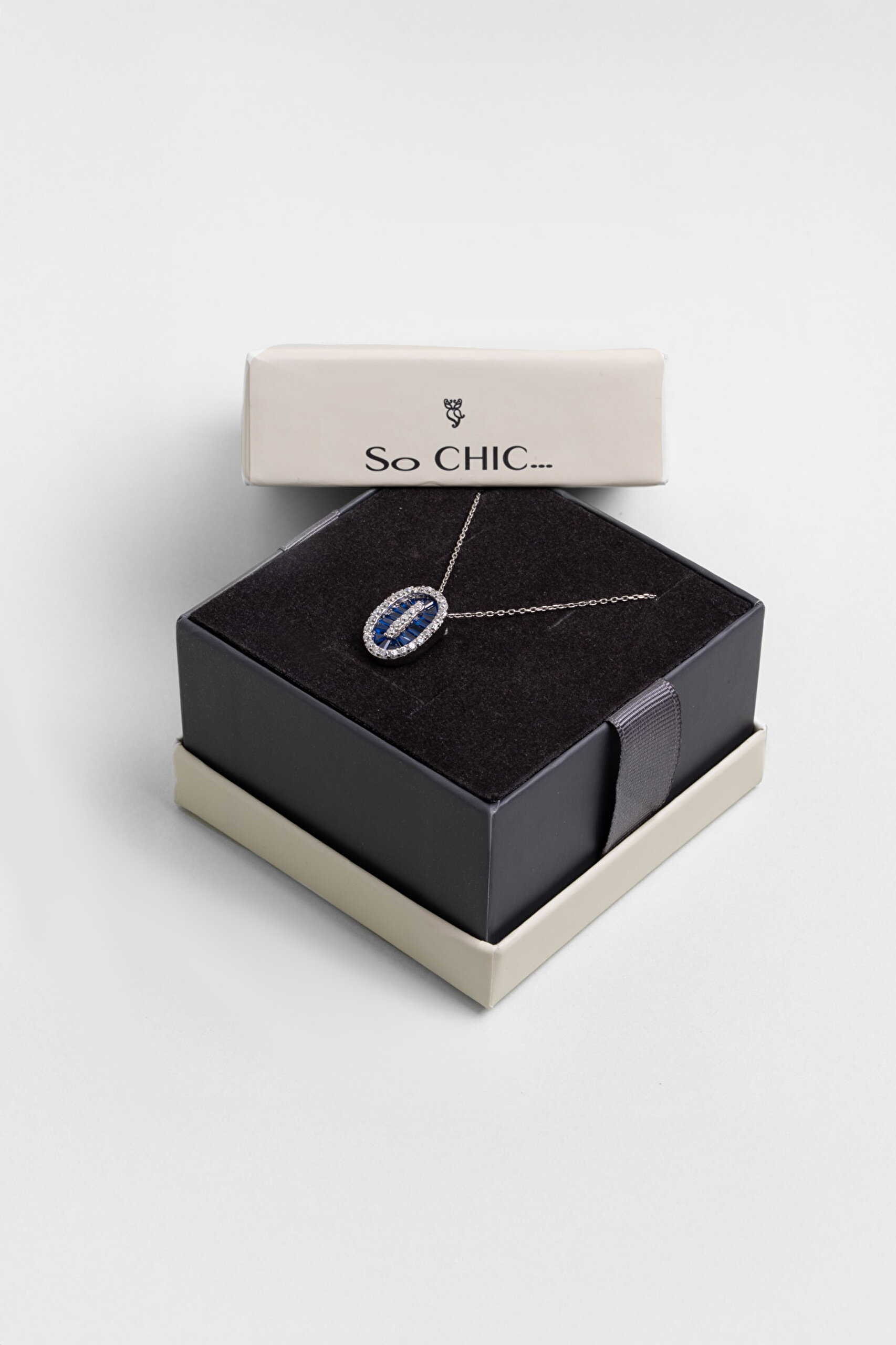 ⁠ Mavi Yakamoz 18 Ayar Beyaz Altın Kaplama 45 Cm Gümüş Kolye_3}