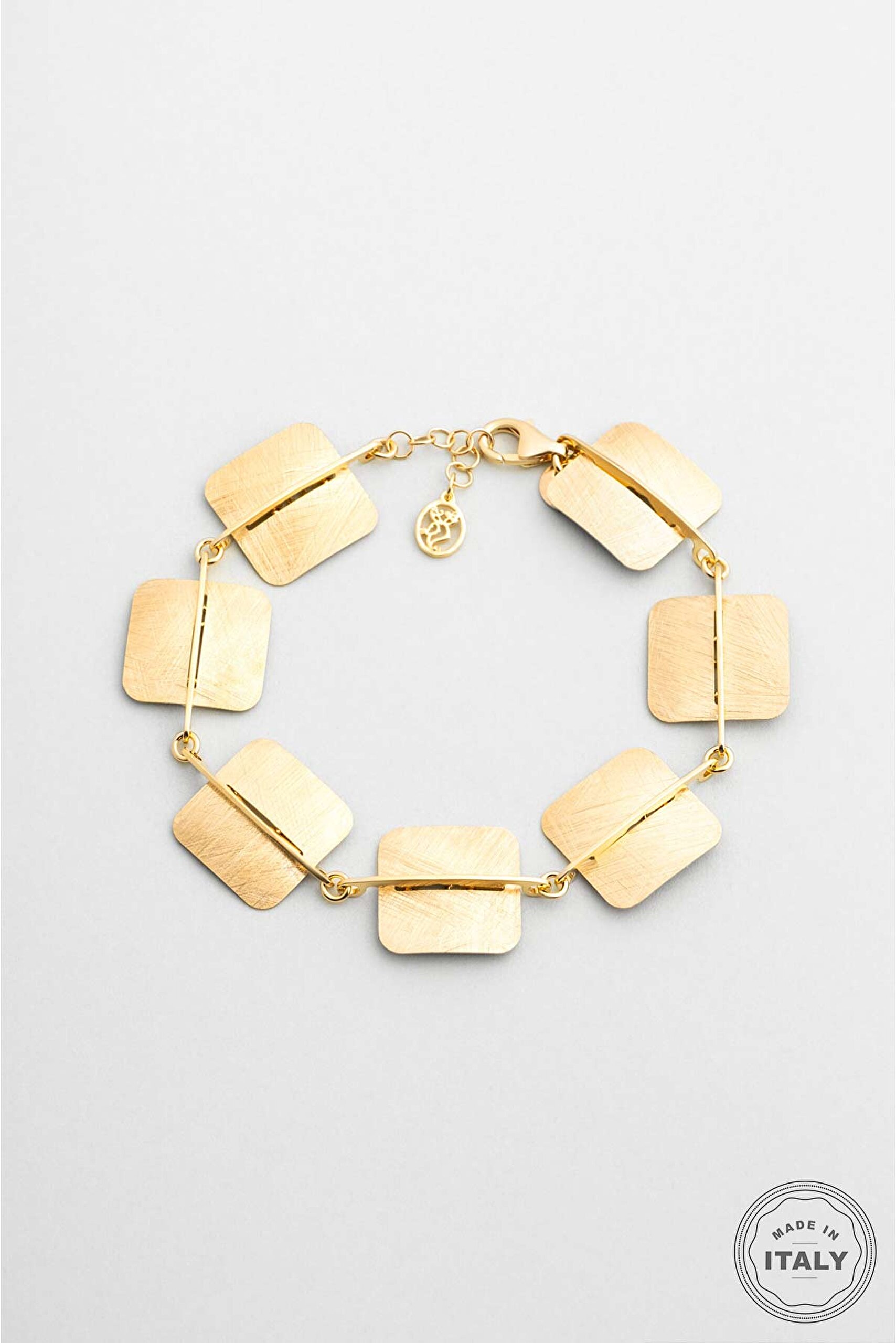 ⁠ Mistik Vaha 18 Ayar Sarı Altın Kaplama 20 Cm Gümüş Tasarım Bileklik_0}