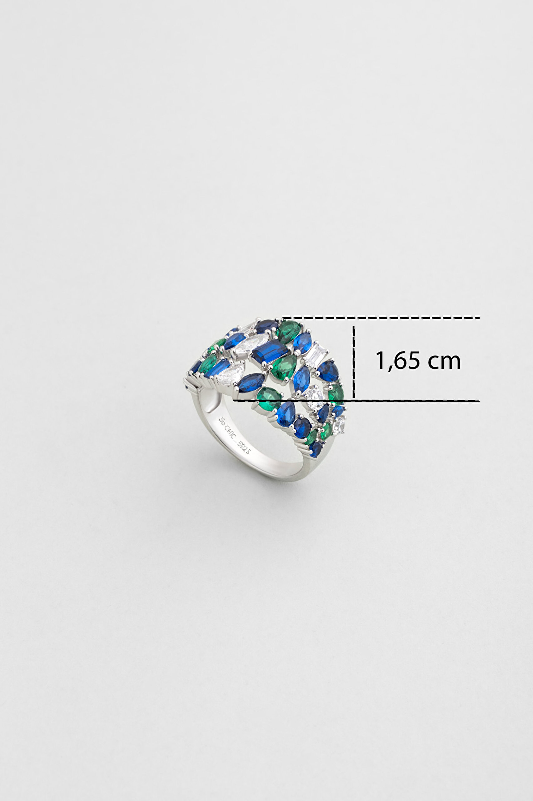 ⁠ Yakamoz Hikayesi 18 Ayar Beyaz Altın Kaplama Gümüş Yüzük_2}