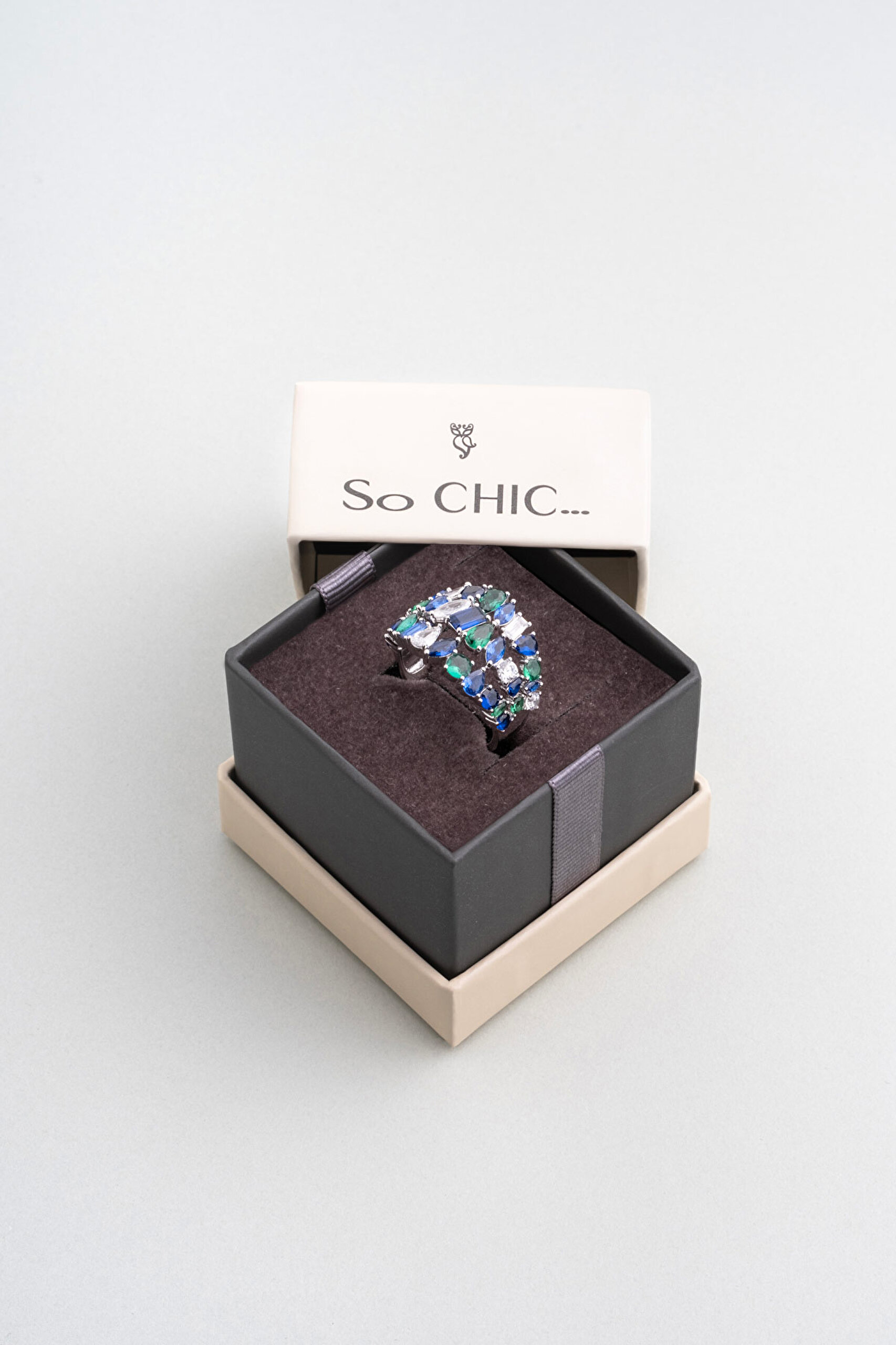 ⁠ Yakamoz Hikayesi 18 Ayar Beyaz Altın Kaplama Gümüş Yüzük_4}