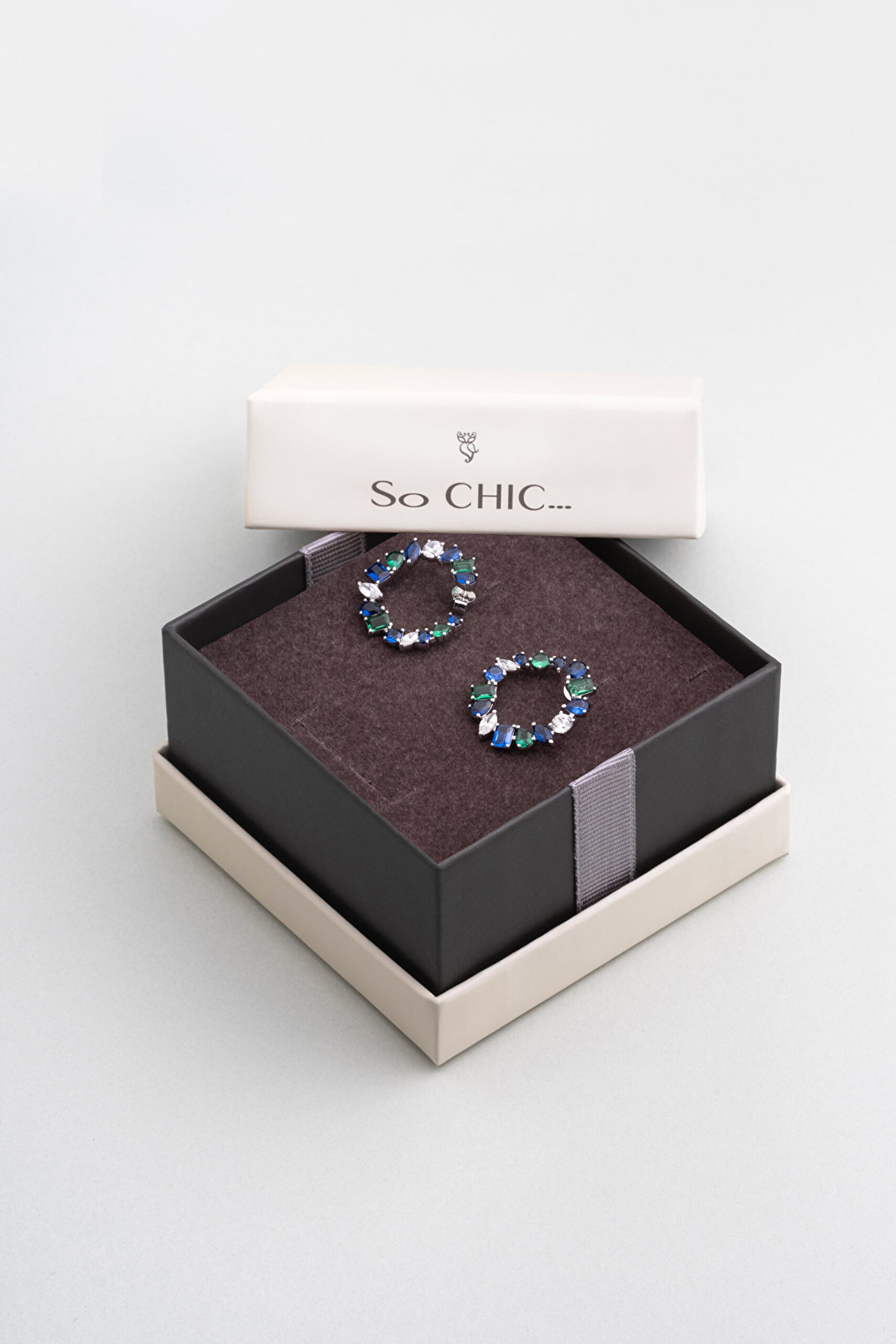 ⁠ Yakamoz Aurası 18 Ayar Beyaz Altın Kaplama Gümüş Küpe_4}