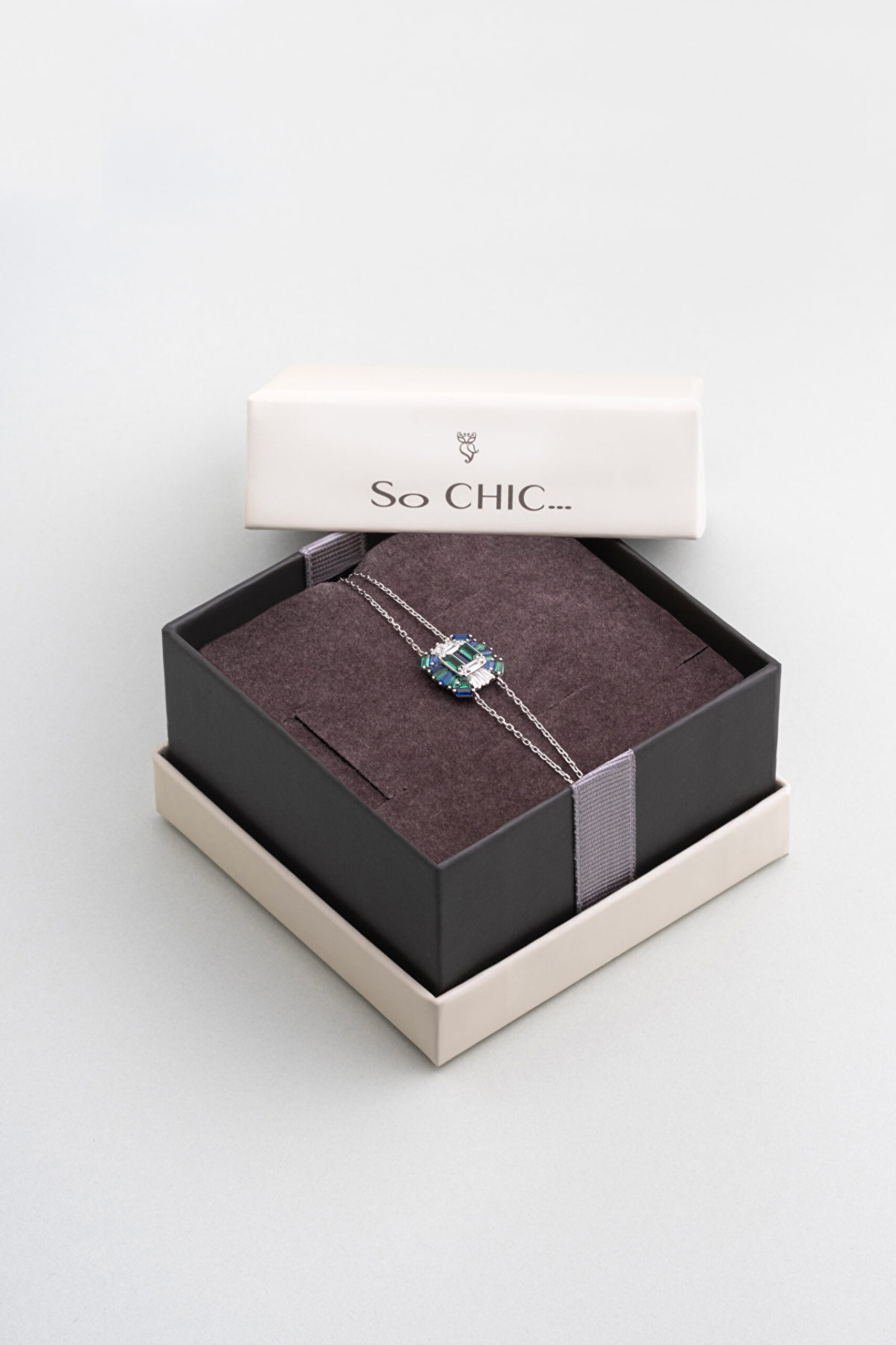 ⁠ Yakamoz Işığı 18 Ayar Beyaz Altın Kaplama 19 Cm Gümüş Bileklik_5}