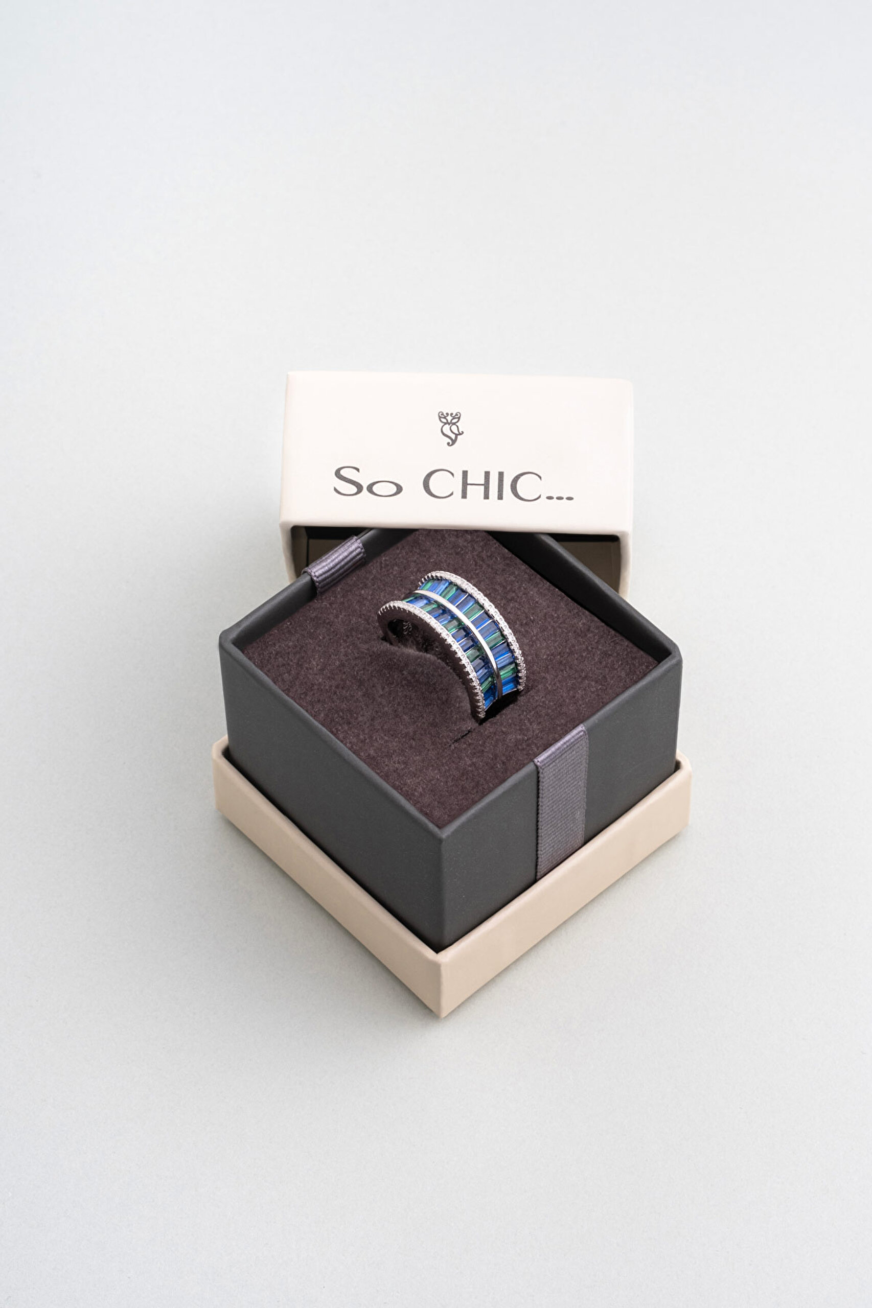 ⁠ Yakamoz Rüyası 18 Ayar Beyaz Altın Kaplama Gümüş Yüzük_4}