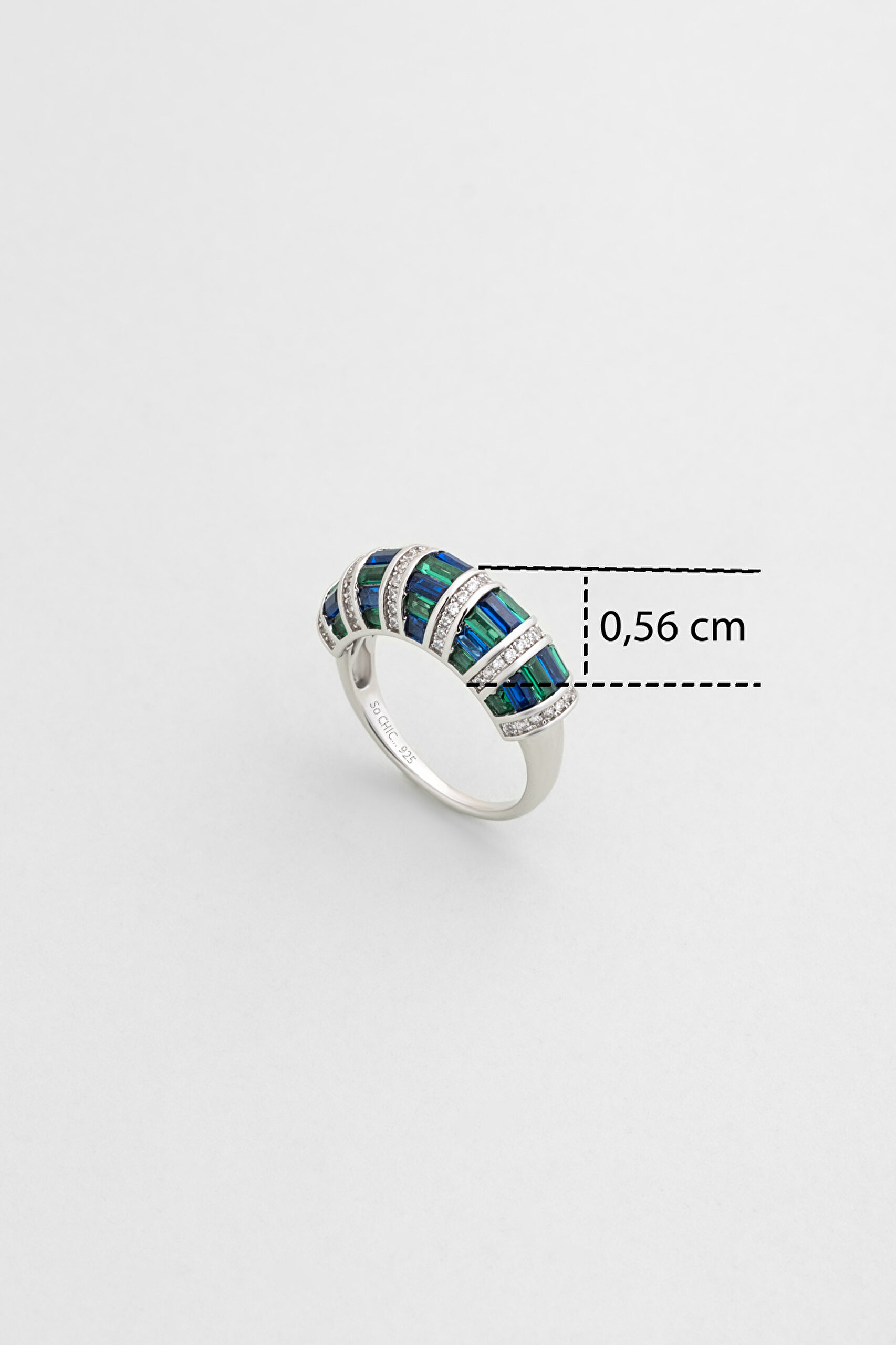 ⁠ Yakamoz Şıklığı 18 Ayar Beyaz Altın Kaplama Gümüş Yüzük_2}