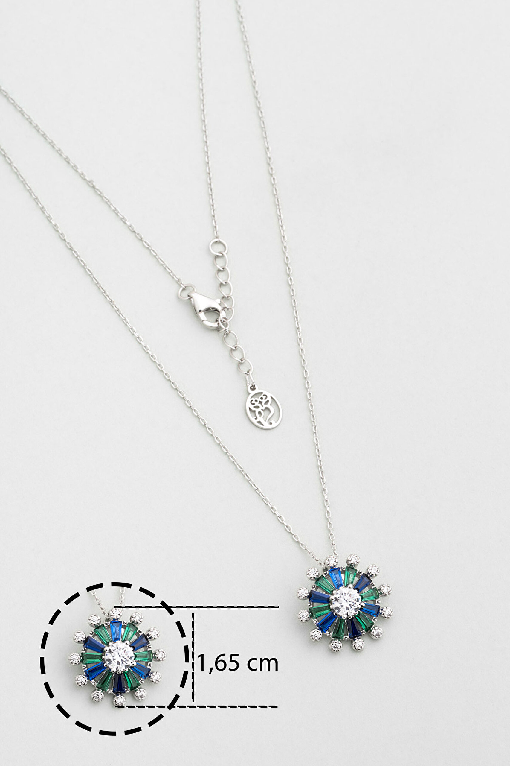 ⁠ Yakamoz Dansı 18 Ayar Beyaz Altın Kaplama 45 Cm Gümüş Kolye_2}