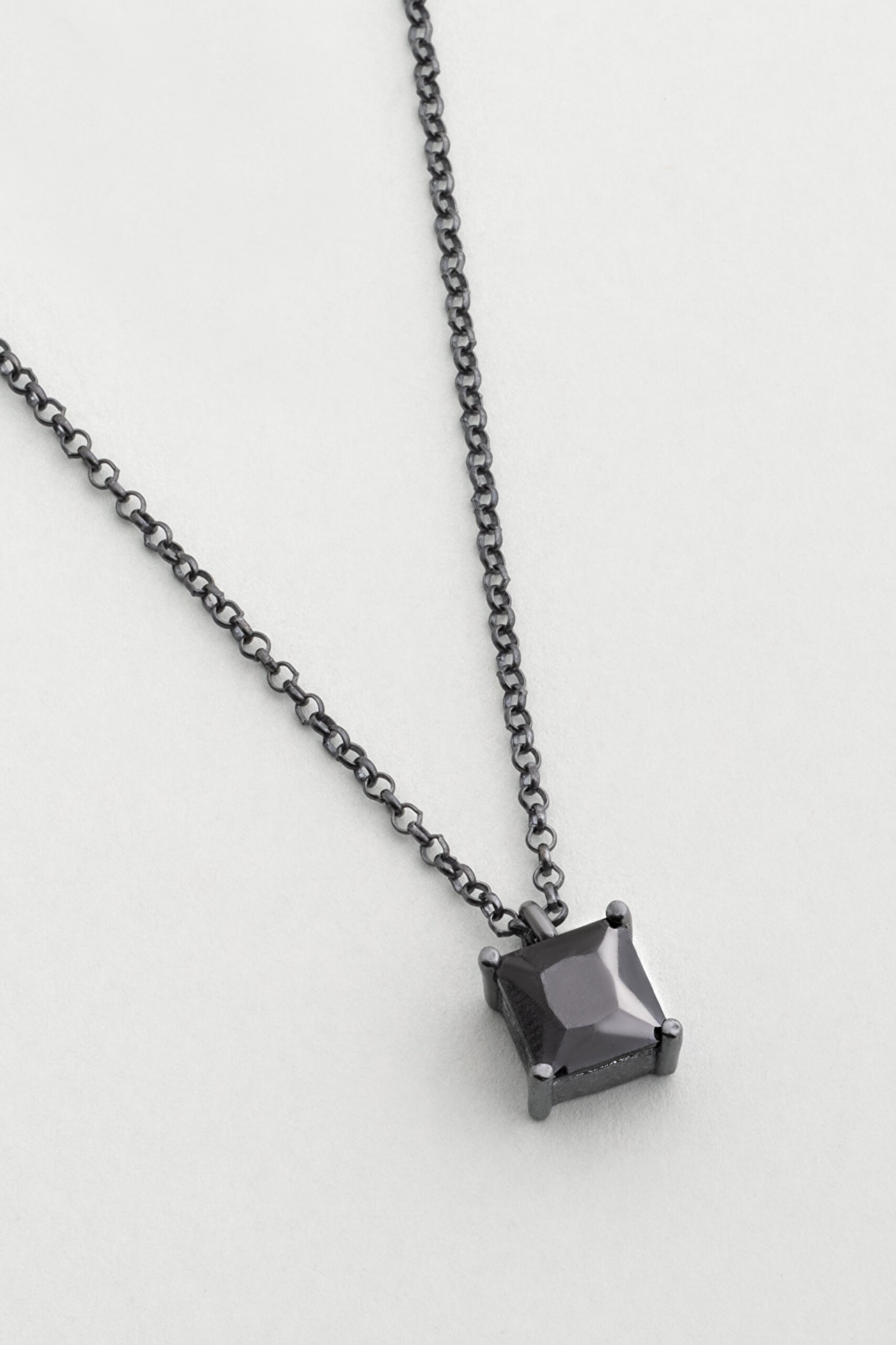 ⁠ So CHIC... Zirkonu Taşlı Siyah Rodyum Kaplama 60 Cm Gümüş Erkek Kolye_4}