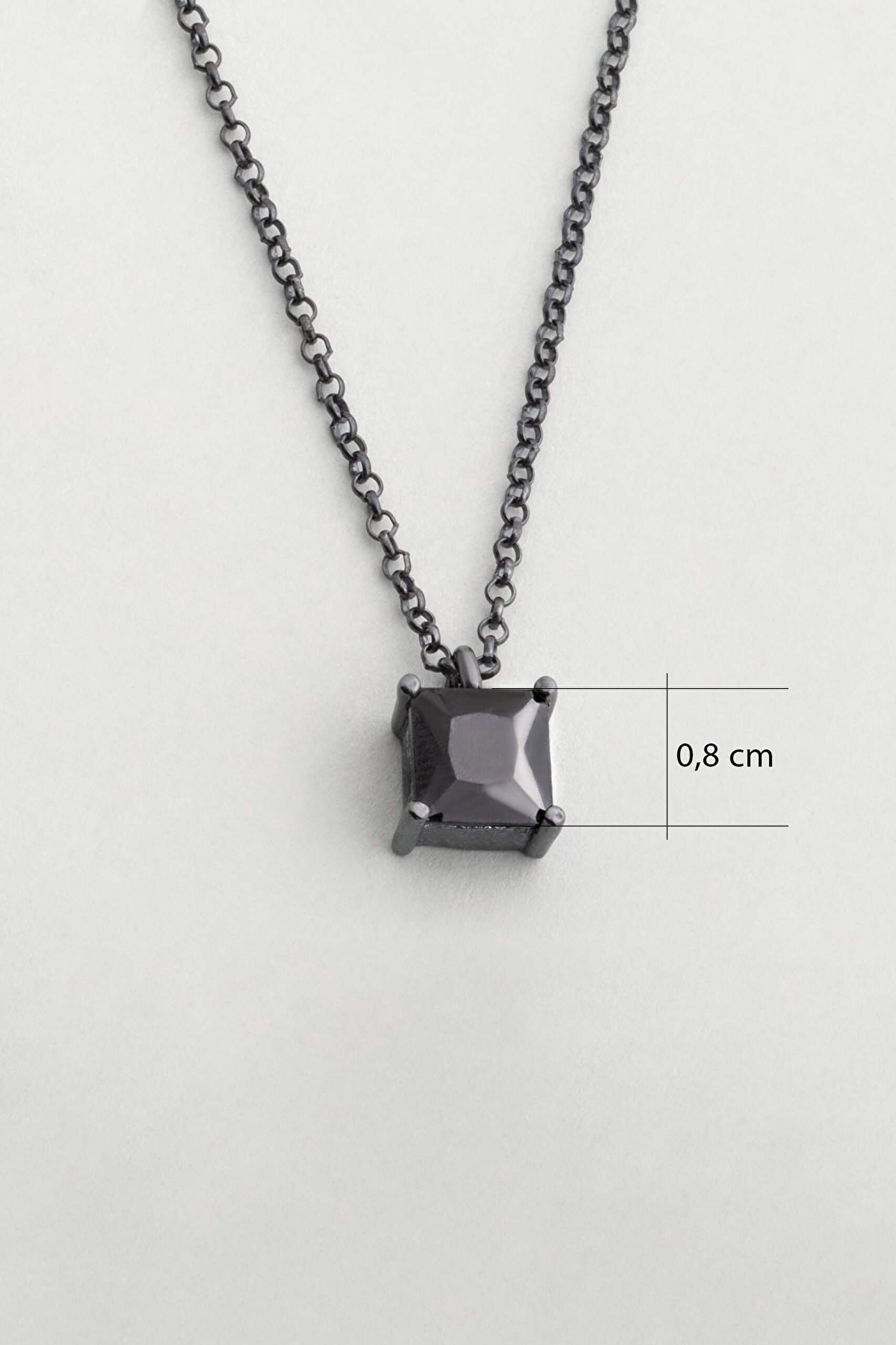 ⁠ So CHIC... Zirkonu Taşlı Siyah Rodyum Kaplama 60 Cm Gümüş Erkek Kolye_2}