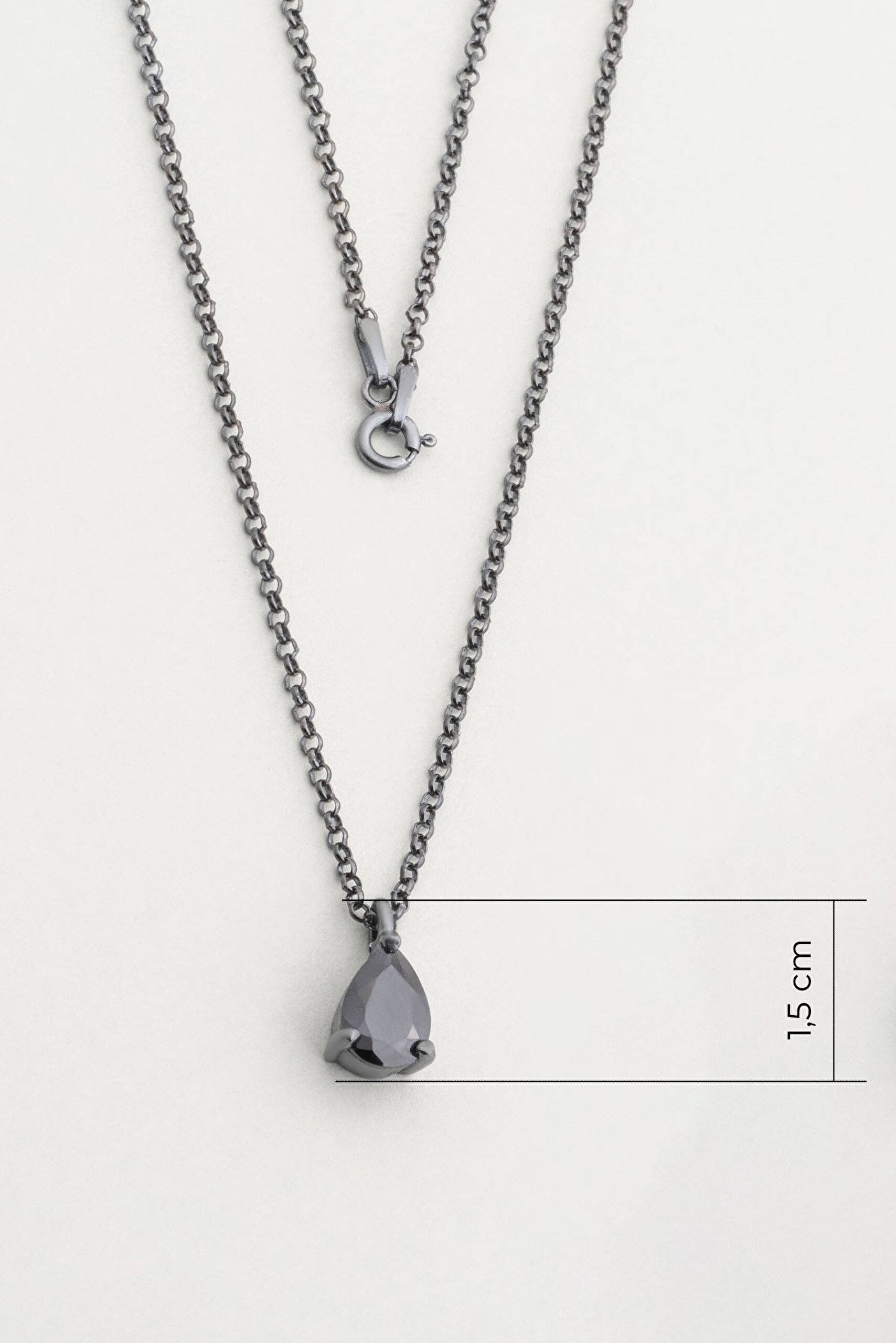 ⁠ So CHIC... Zirkonu Taşlı Siyah Rodyum Kaplama 60 Cm Gümüş Erkek Kolye_1}