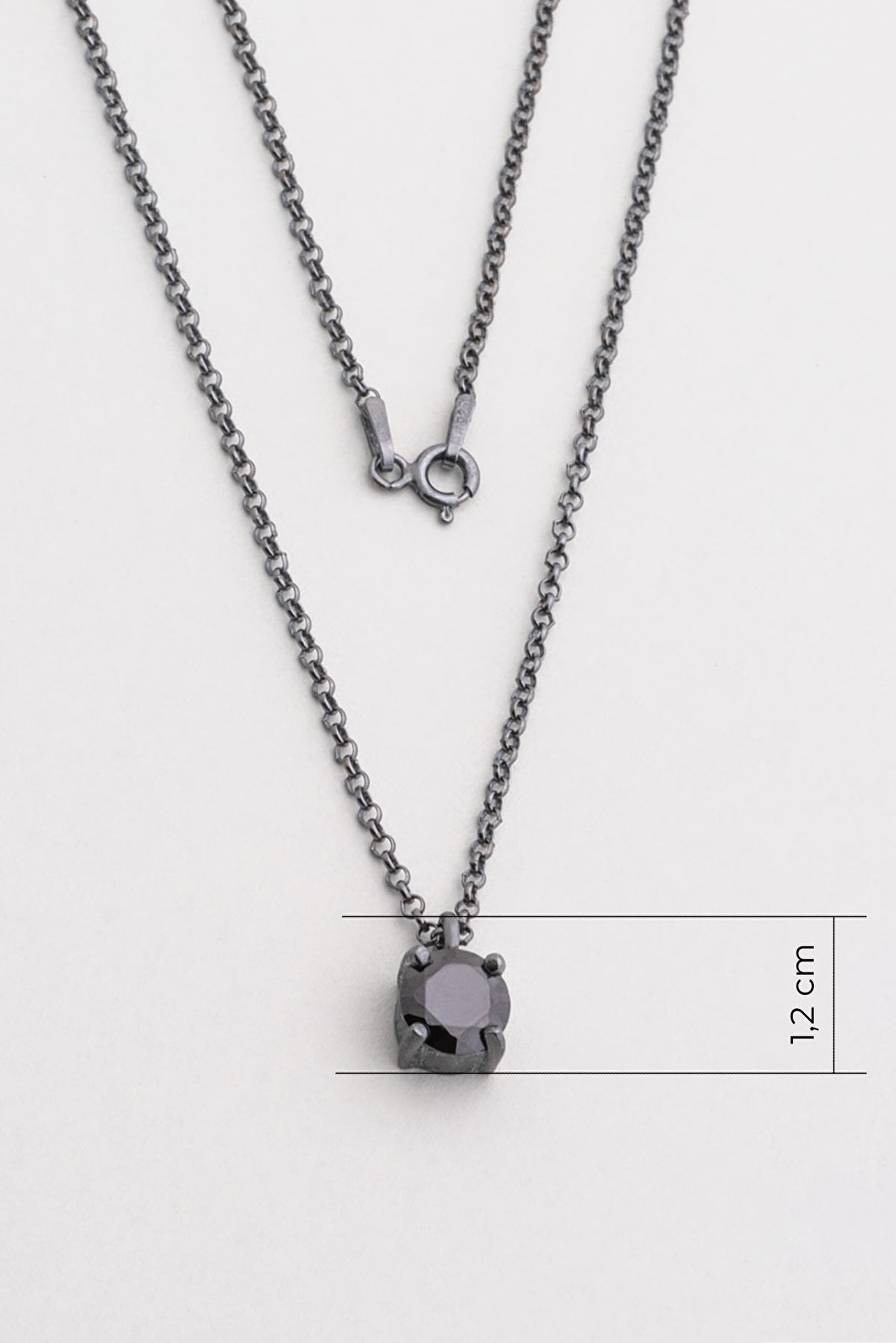 ⁠ So CHIC... Zirkonu Taşlı Siyah Rodyum Kaplama 60 Cm Gümüş Erkek Kolye_1}