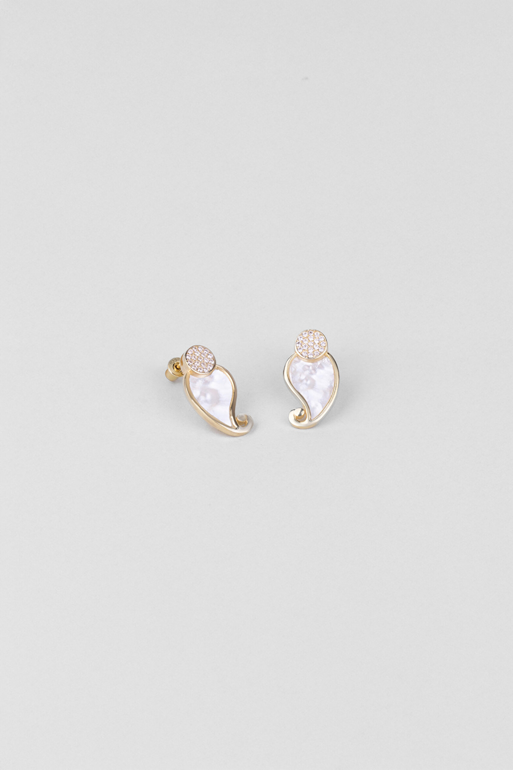 ⁠ Ayışığı Masalı 18 Ayar Sarı Altın Kaplama Gümüş Küpe_0}