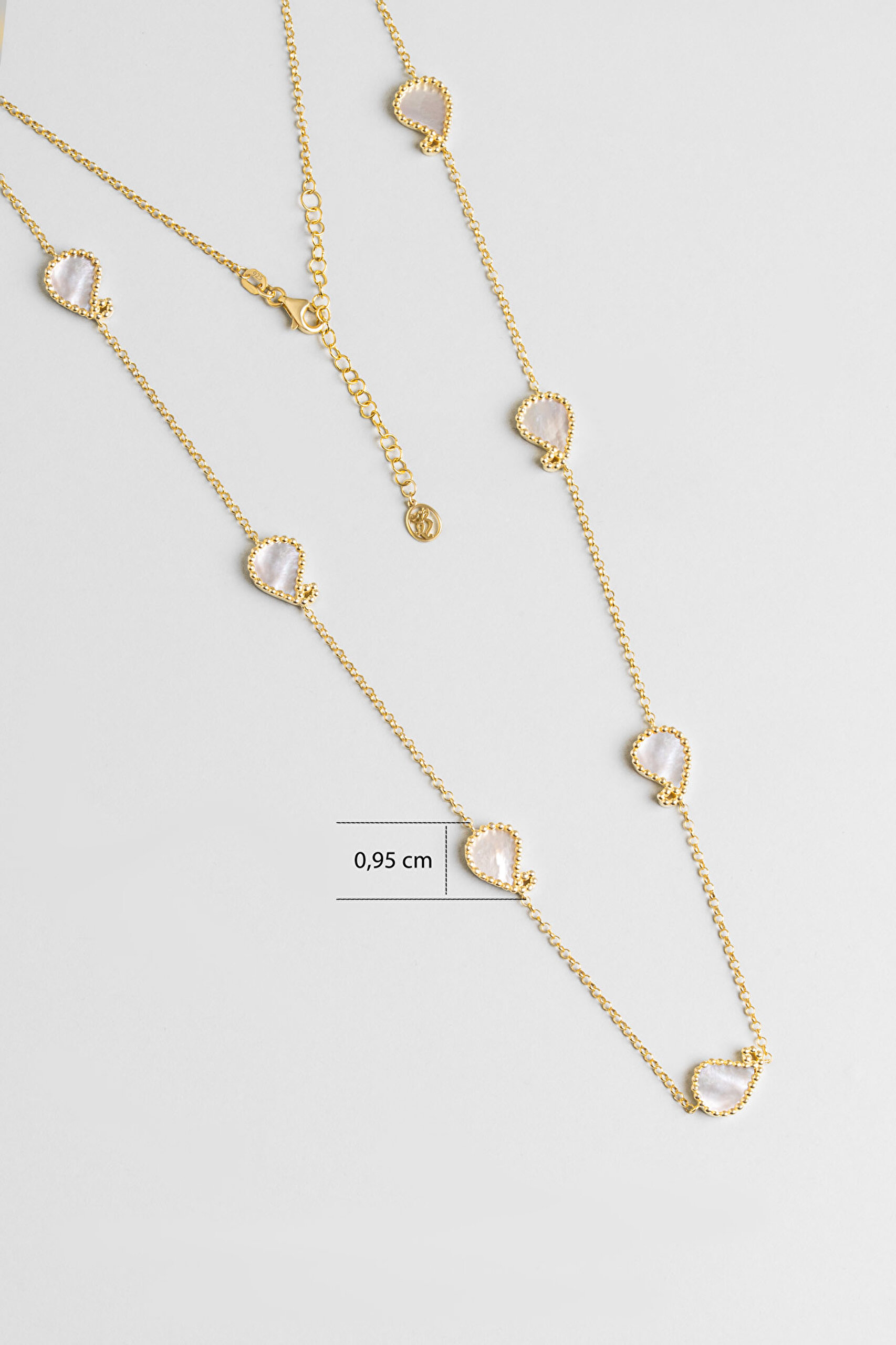 ⁠ Nalira 18 Ayar Sarı Altın Kaplama 62 Cm Gümüş Sedef Kolye_2}