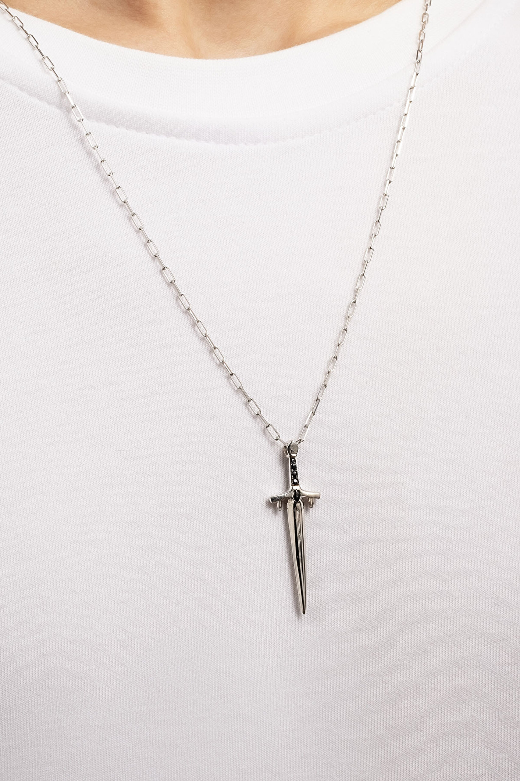 ⁠ Viking Kılıcı 60 Cm Gümüş Erkek Kolye_1}