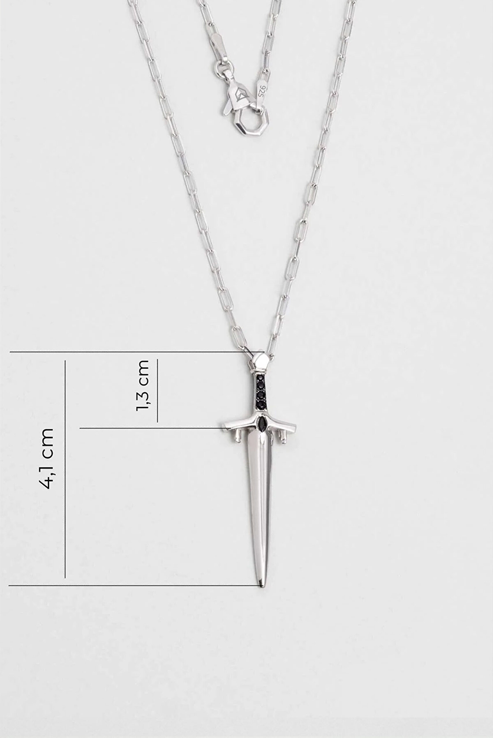 ⁠ Viking Kılıcı 60 Cm Gümüş Erkek Kolye_2}
