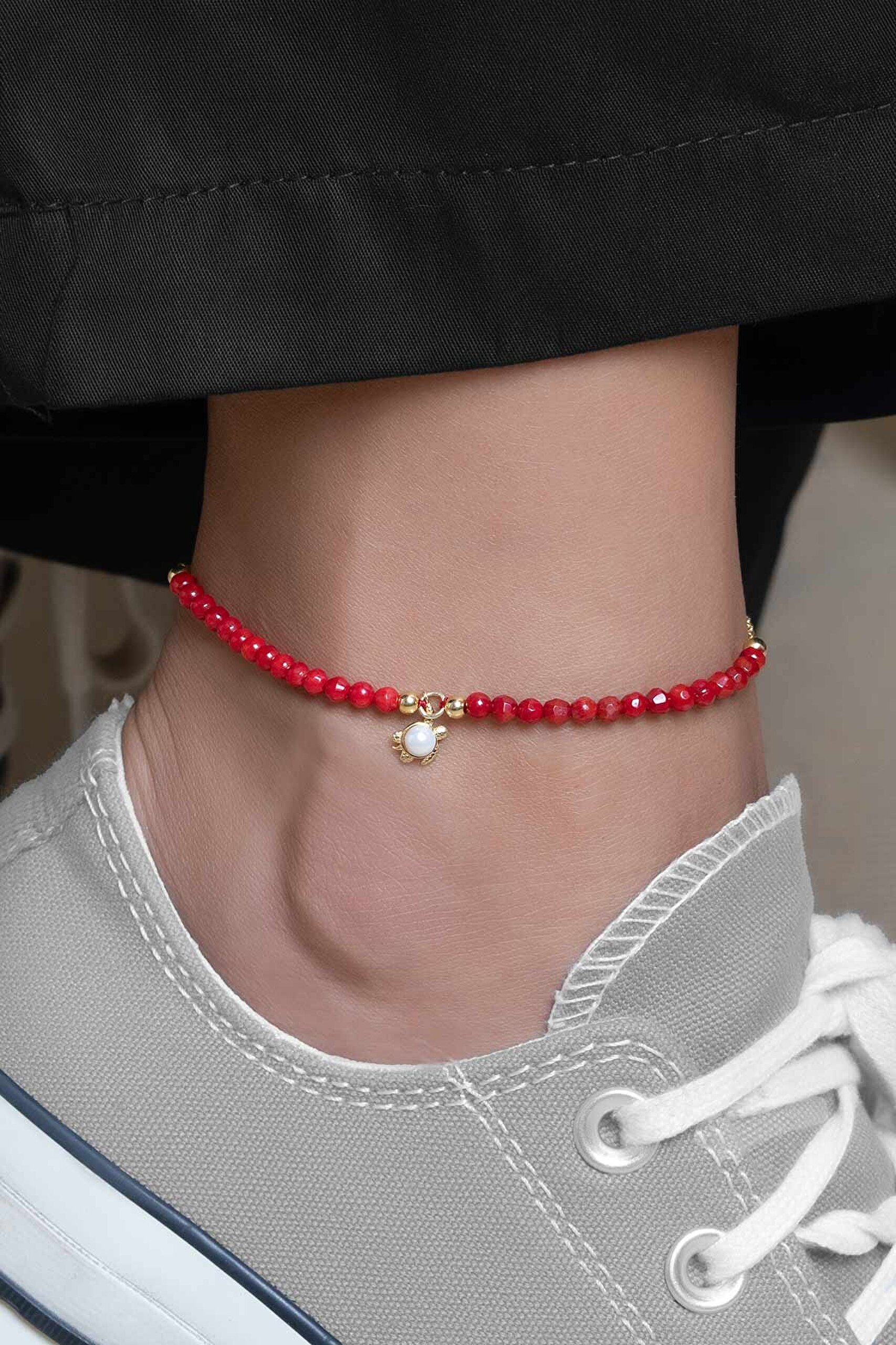 Deniz Kaplumbağası 18 Ayar Sarı Altın Kaplama 24 Cm Gümüş Hal Hal - 1