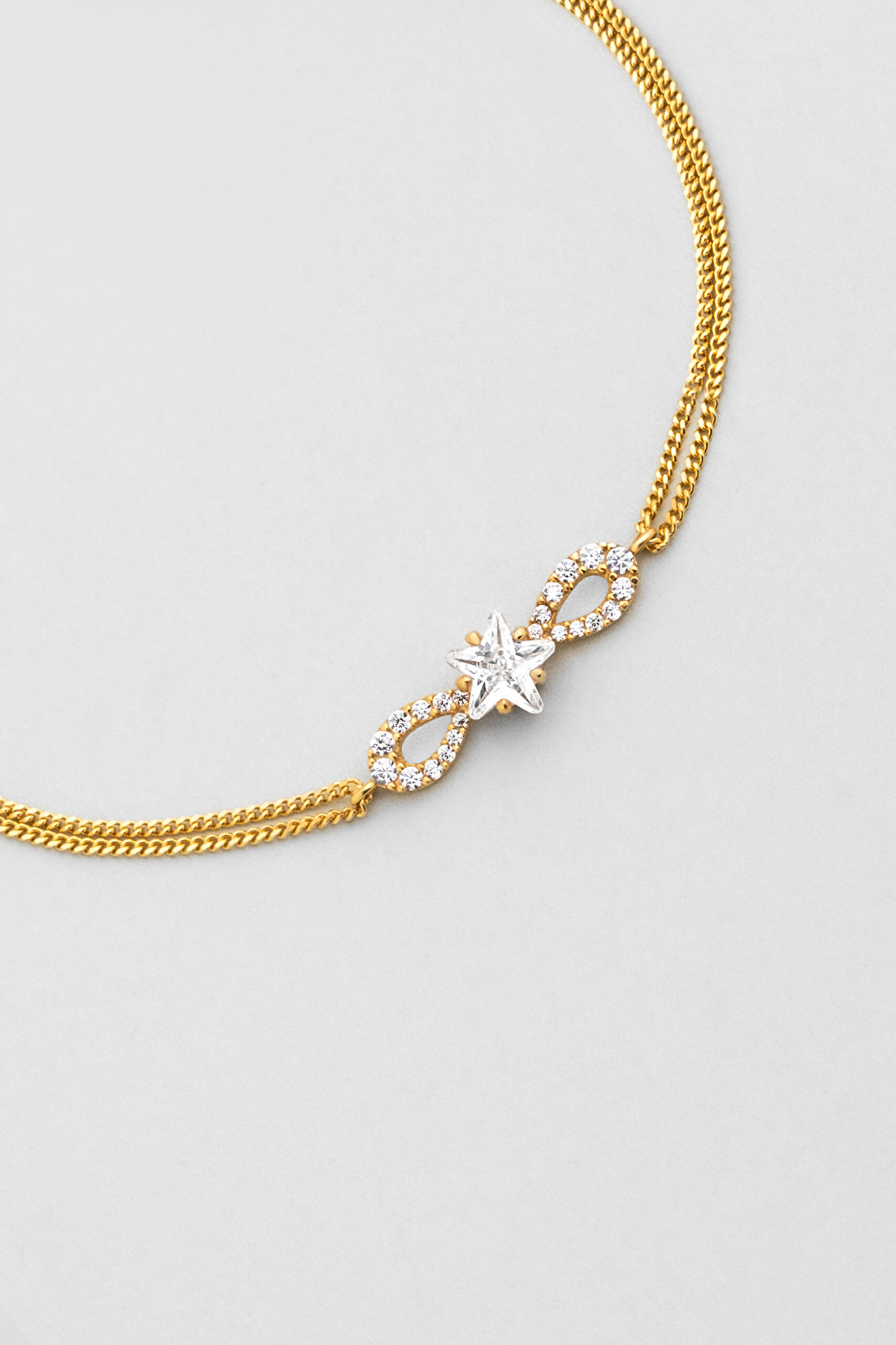 ⁠ Yıldız Tanrıçası 18 Ayar Sarı Altın Kaplama 18 Cm Gümüş Bileklik_4}