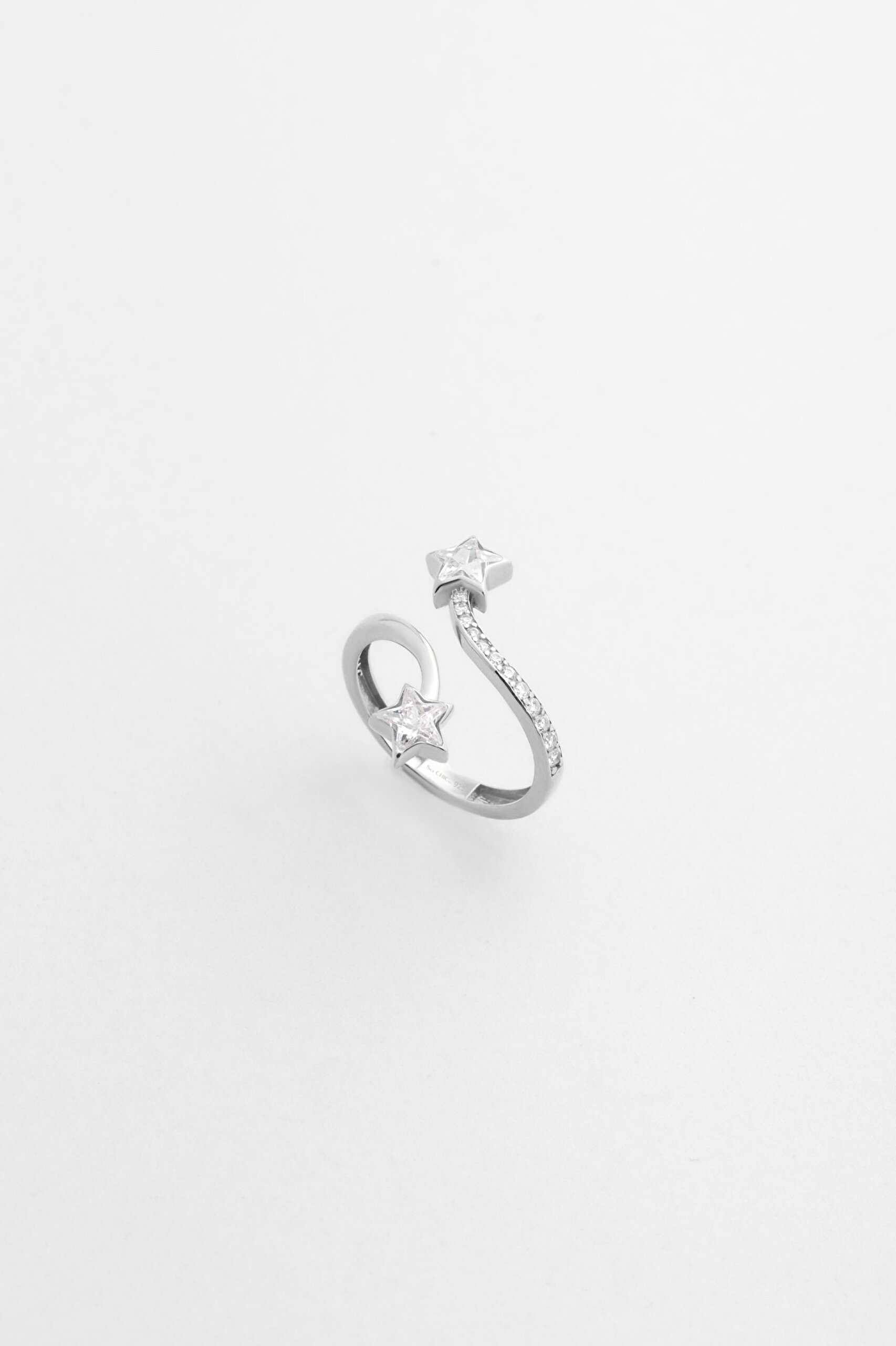 ⁠ Şans Yıldızı 18 Ayar Sarı Altın Kaplama Gümüş Yüzük_0}