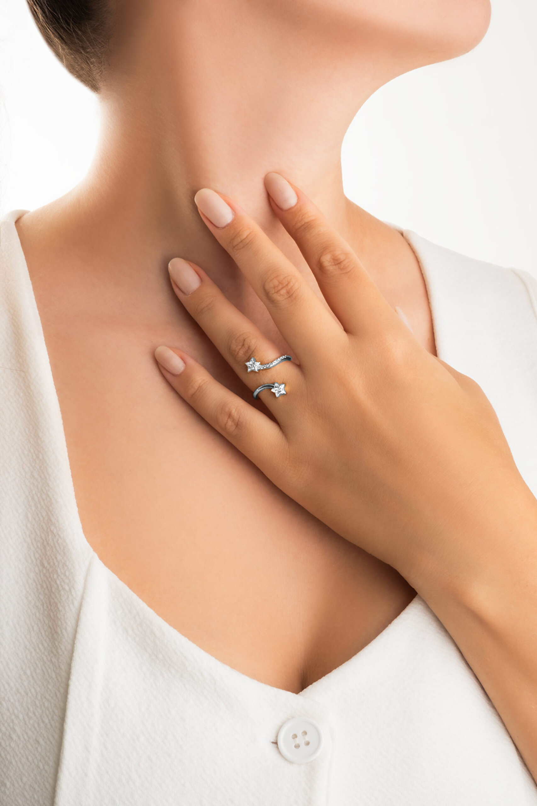 ⁠ Şans Yıldızı 18 Ayar Sarı Altın Kaplama Gümüş Yüzük_3}