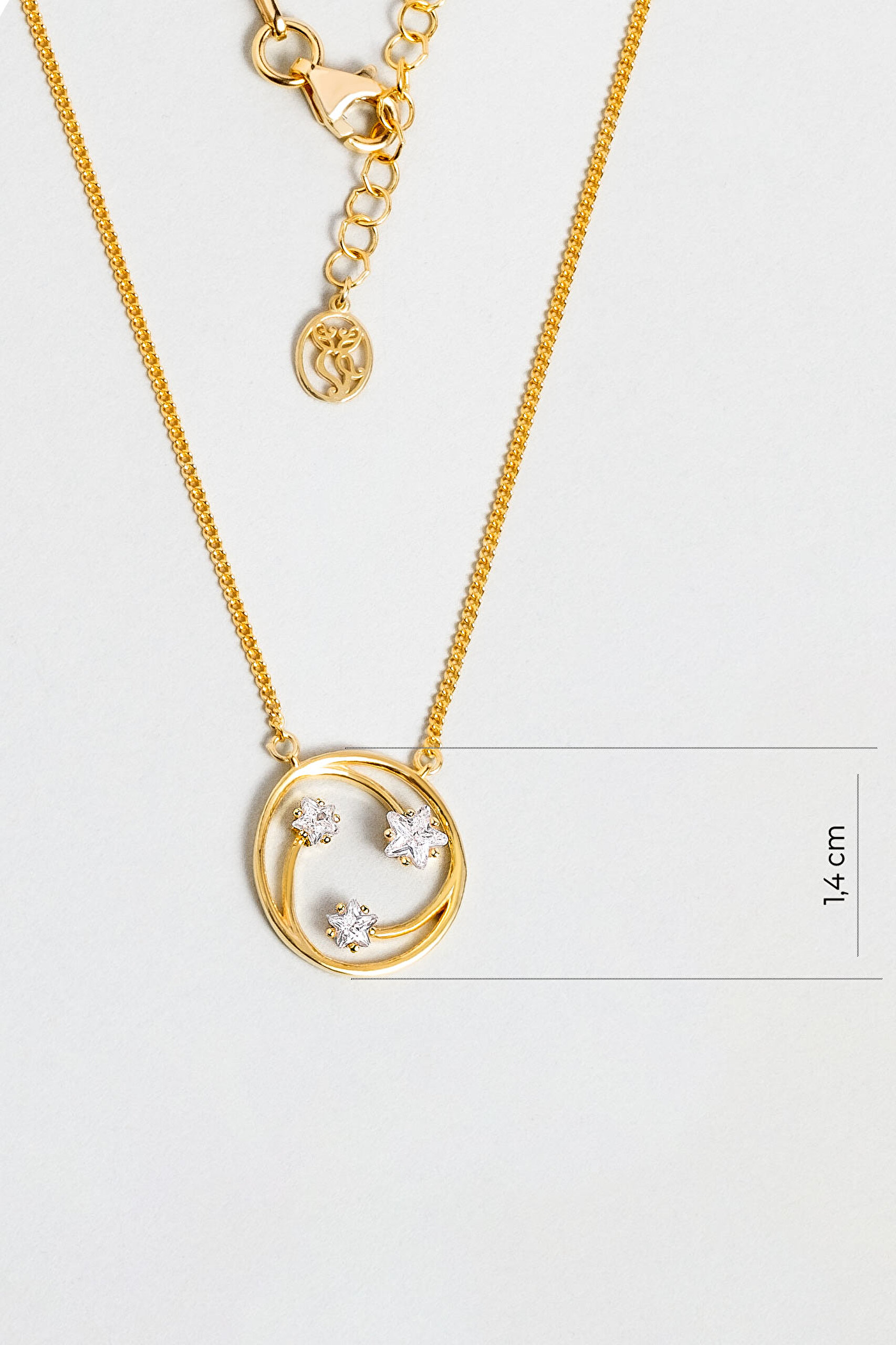 ⁠ Yıldızlar Geçidi 18 Ayar Sarı Altın Kaplama 45 Cm Gümüş Kolye_2}