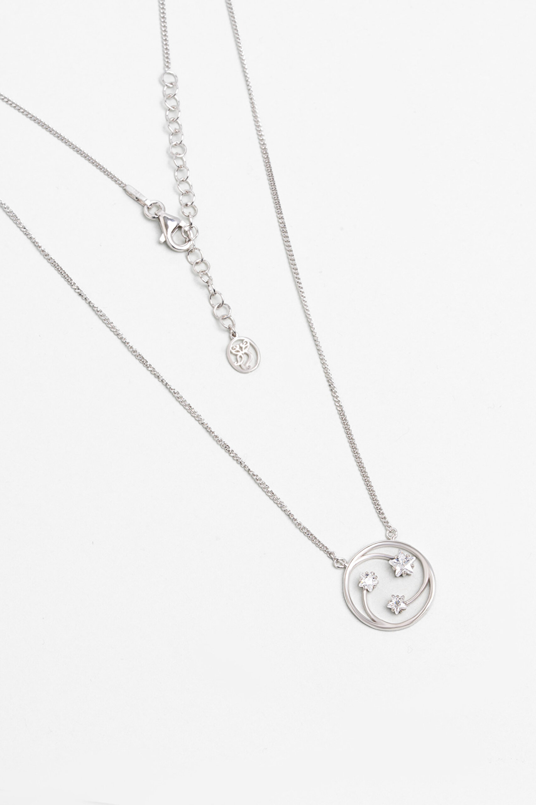 ⁠ Yıldızlar Geçidi 18 Ayar Beyaz Altın Kaplama 45 Cm Gümüş Kolye_0}