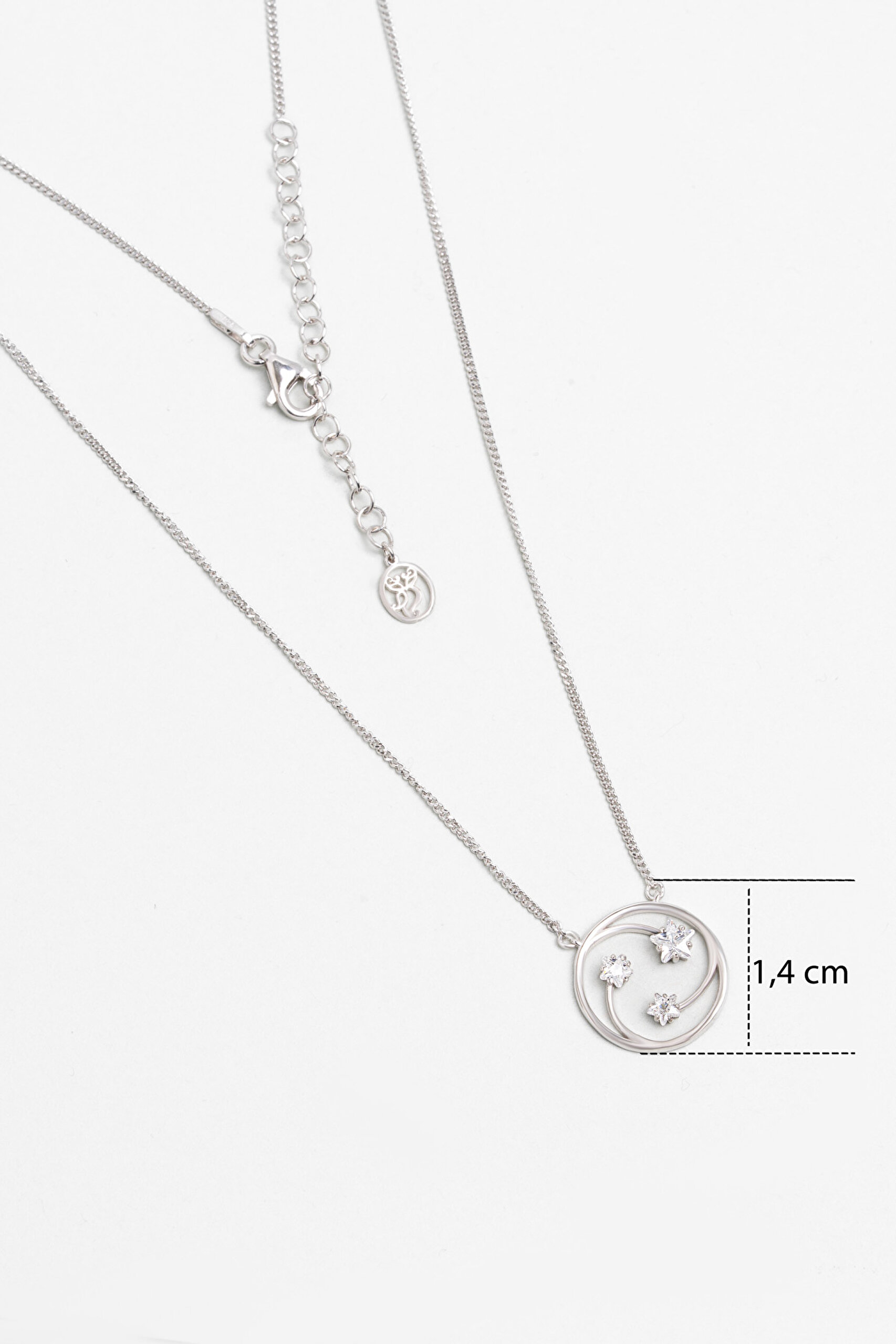 ⁠ Yıldızlar Geçidi 18 Ayar Beyaz Altın Kaplama 45 Cm Gümüş Kolye_2}