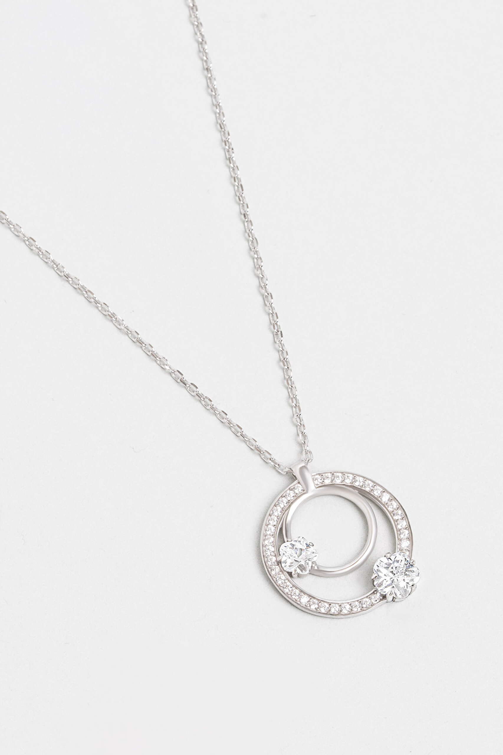 ⁠ Tutulma 18 Ayar Beyaz Altın Kaplama 44 Cm Gümüş Yıldız Kolye_4}