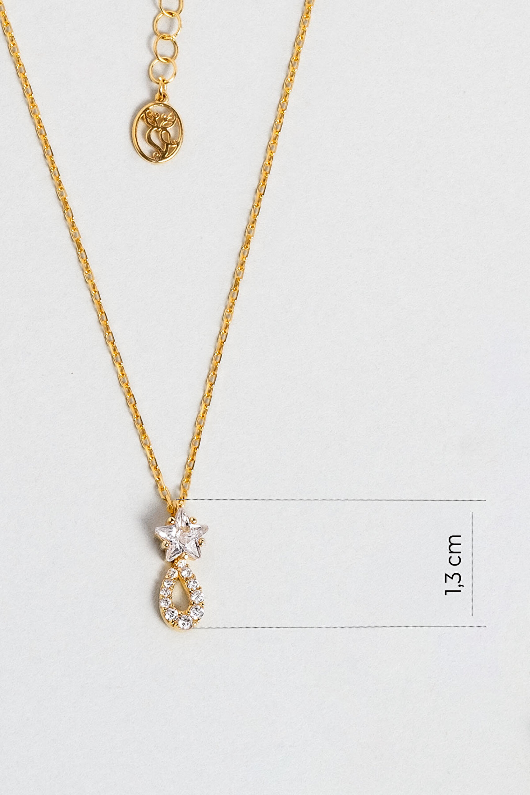 ⁠ Yıldız Tanrıçası 18 Ayar Sarı Altın Kaplama 45 Cm Gümüş Kolye_2}