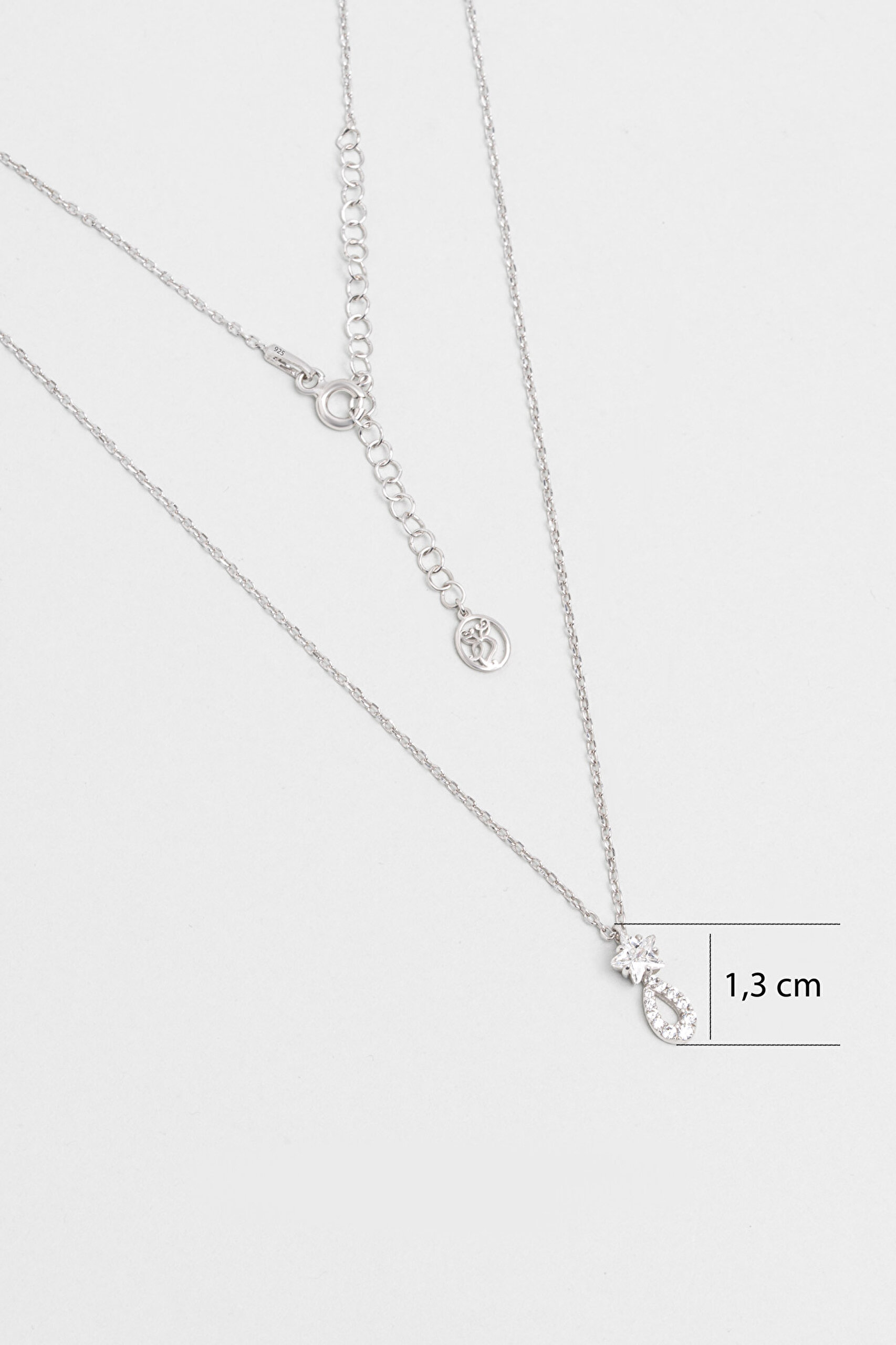 ⁠ Yıldız Tanrıçası 18 Ayar Beyaz Altın Kaplama 45 Cm Gümüş Kolye_2}