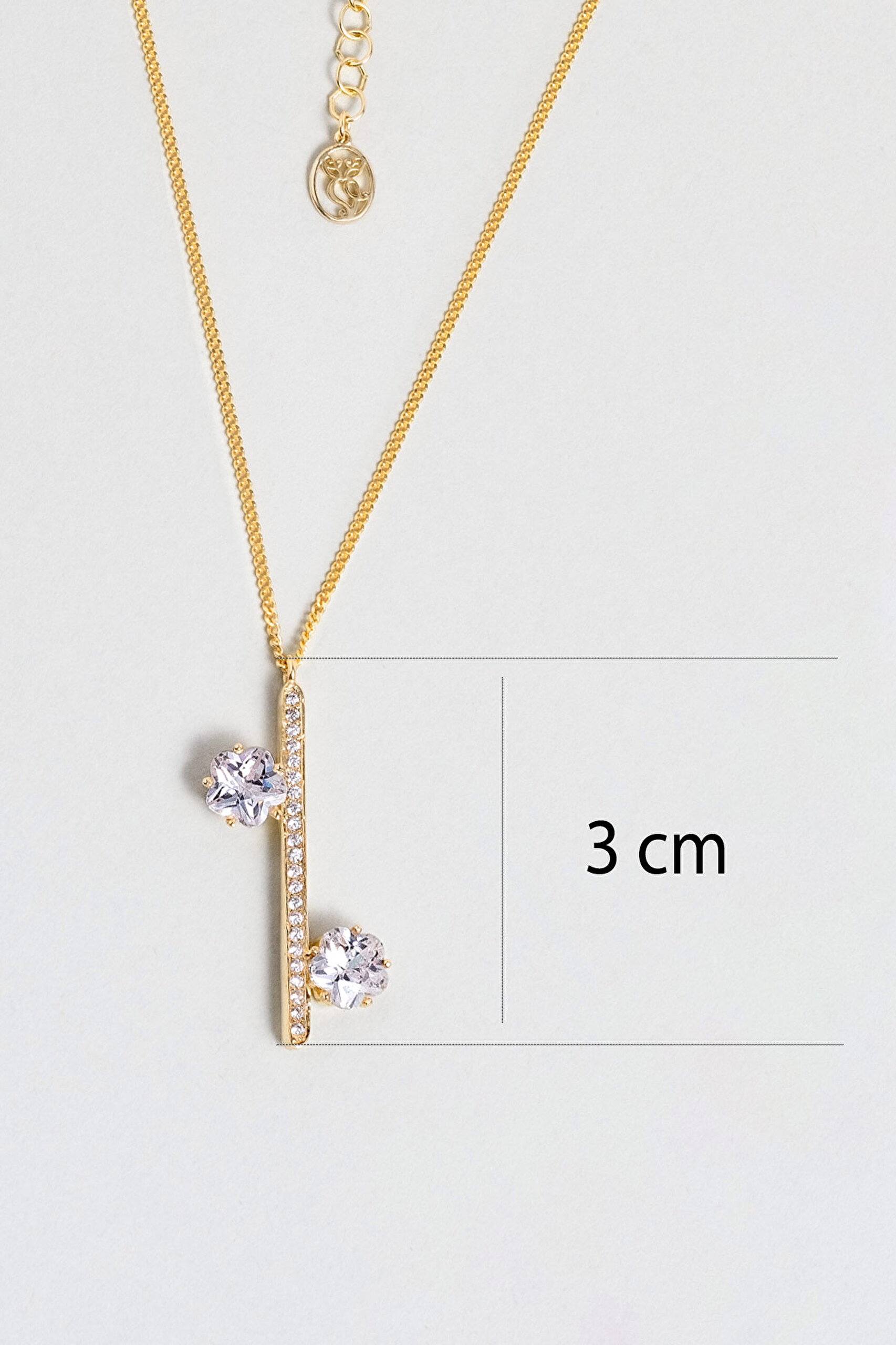 ⁠ Flora 18 Ayar Sarı Altın Kaplama 45 Cm Gümüş Minimal Kolye_2}