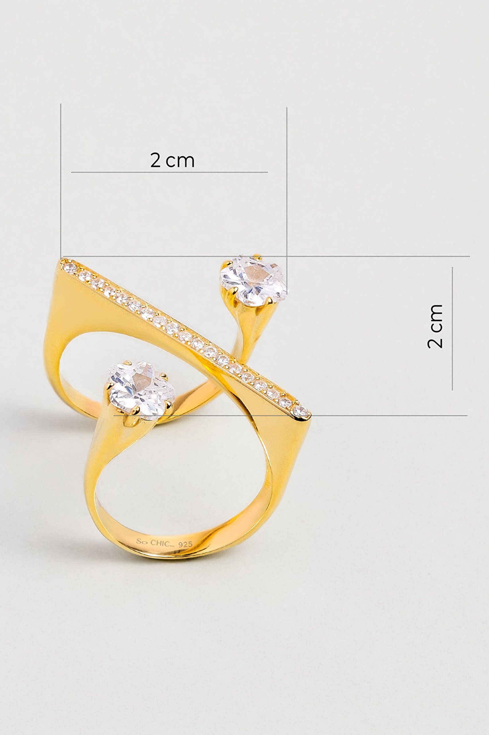 ⁠ Flora 18 Ayar Sarı Altın Kaplama Gümüş Minimal Yüzük_2}